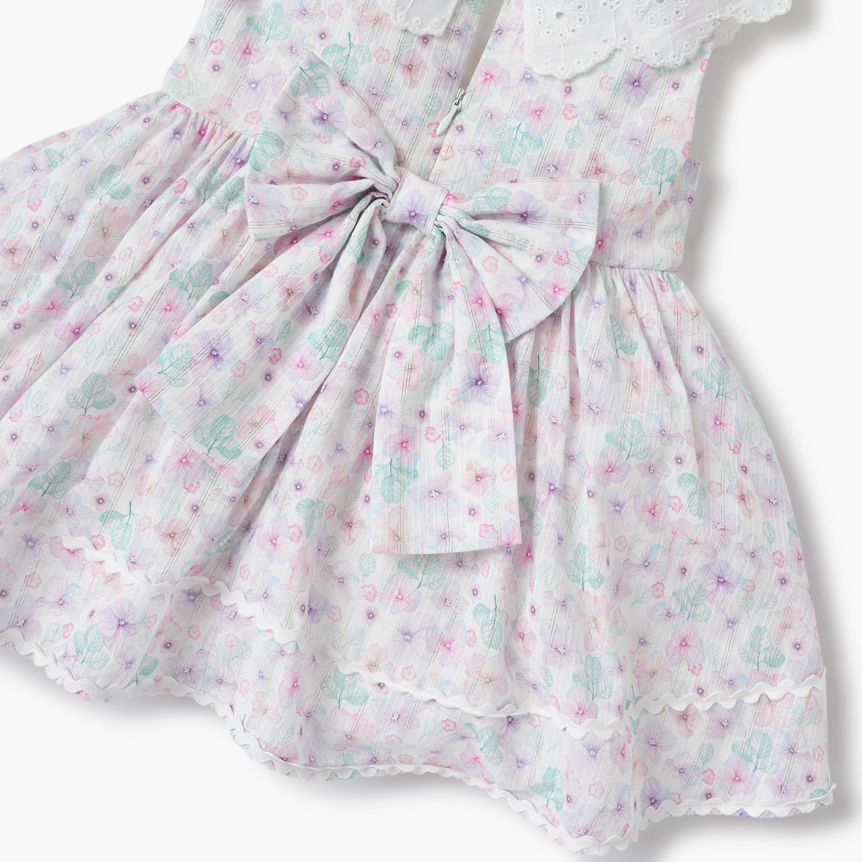 Giggles Floral Print Sleeveless Dress with Collar and Headband Set-baby-girls-clothing-dressesandjumpsuits-image-6