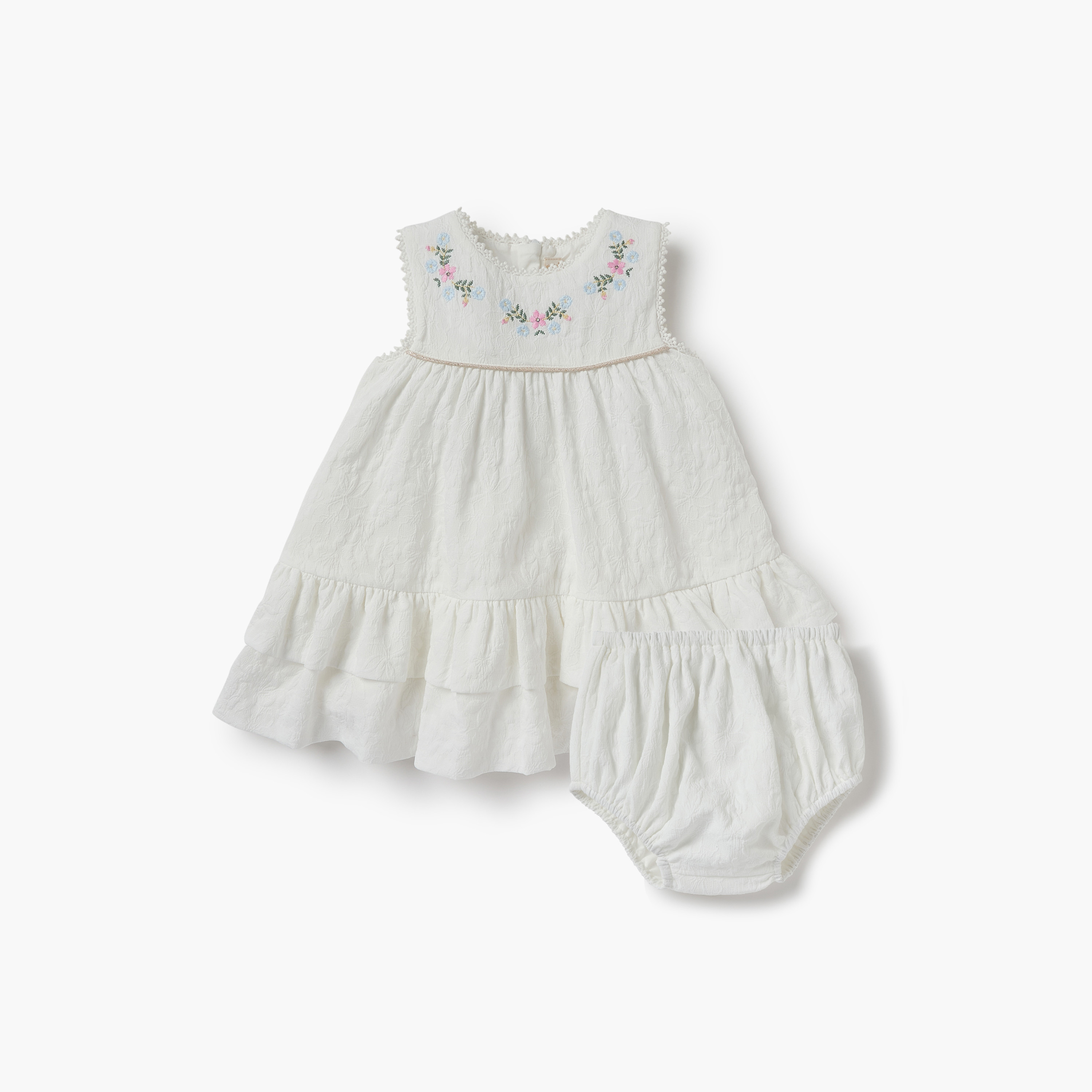 Giggles Floral Embroidered Sleeveless Dress with Bloomer-baby-girls-clothing-dressesandjumpsuits-image-1