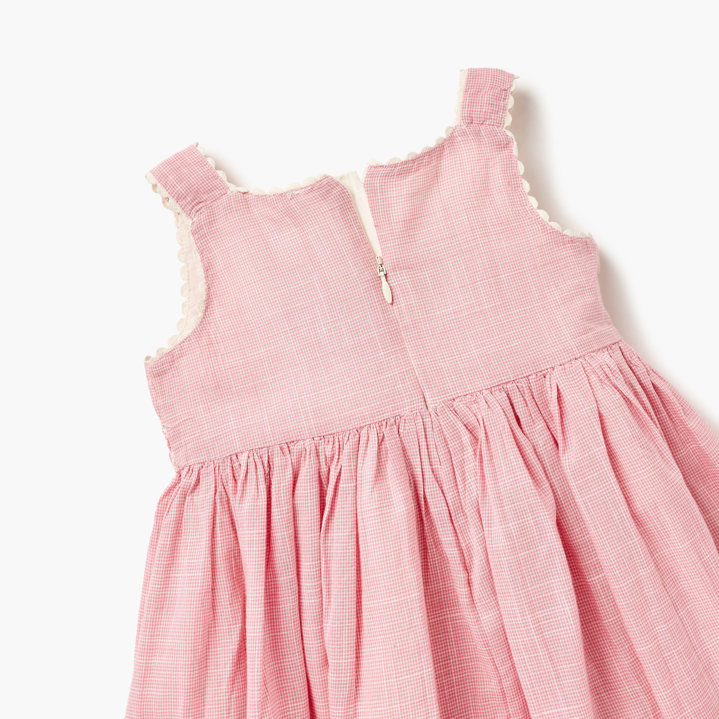 Giggles Floral Embroidered Sleeveless Dress with Zip Closure and Hairband-baby-girls-clothing-dressesandjumpsuits-image-4