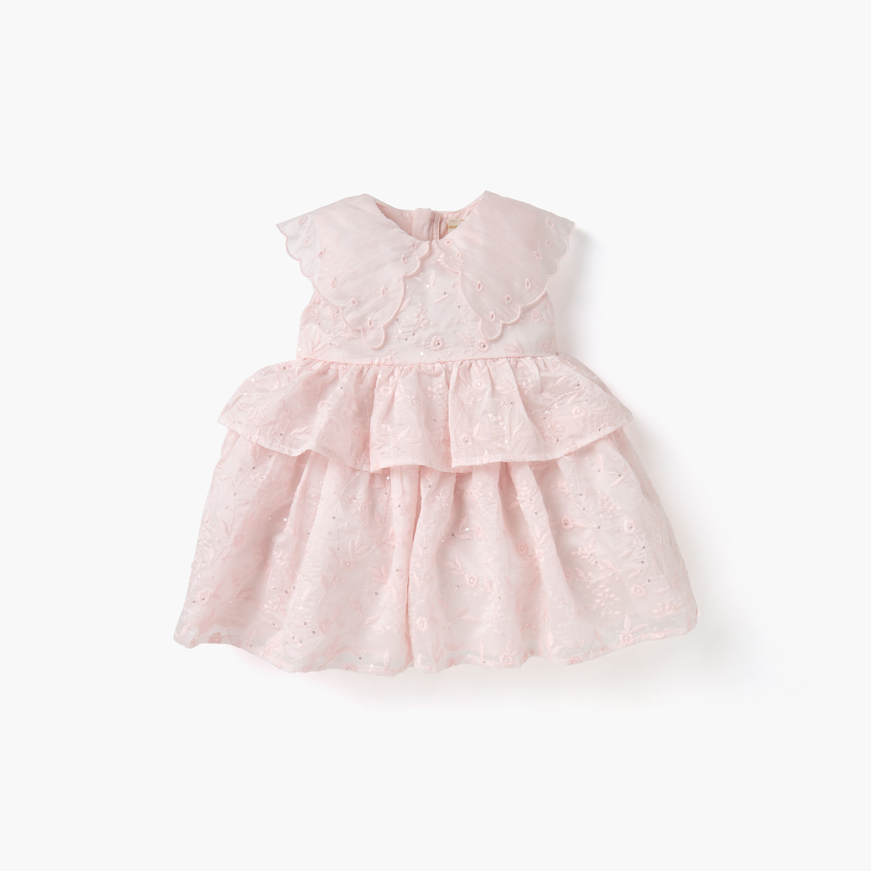 فستان شيفلي بارز الملمس دون أكمام مع سروال داخلي من جيجلز-baby-girls-clothing-dressesandjumpsuits-image-2