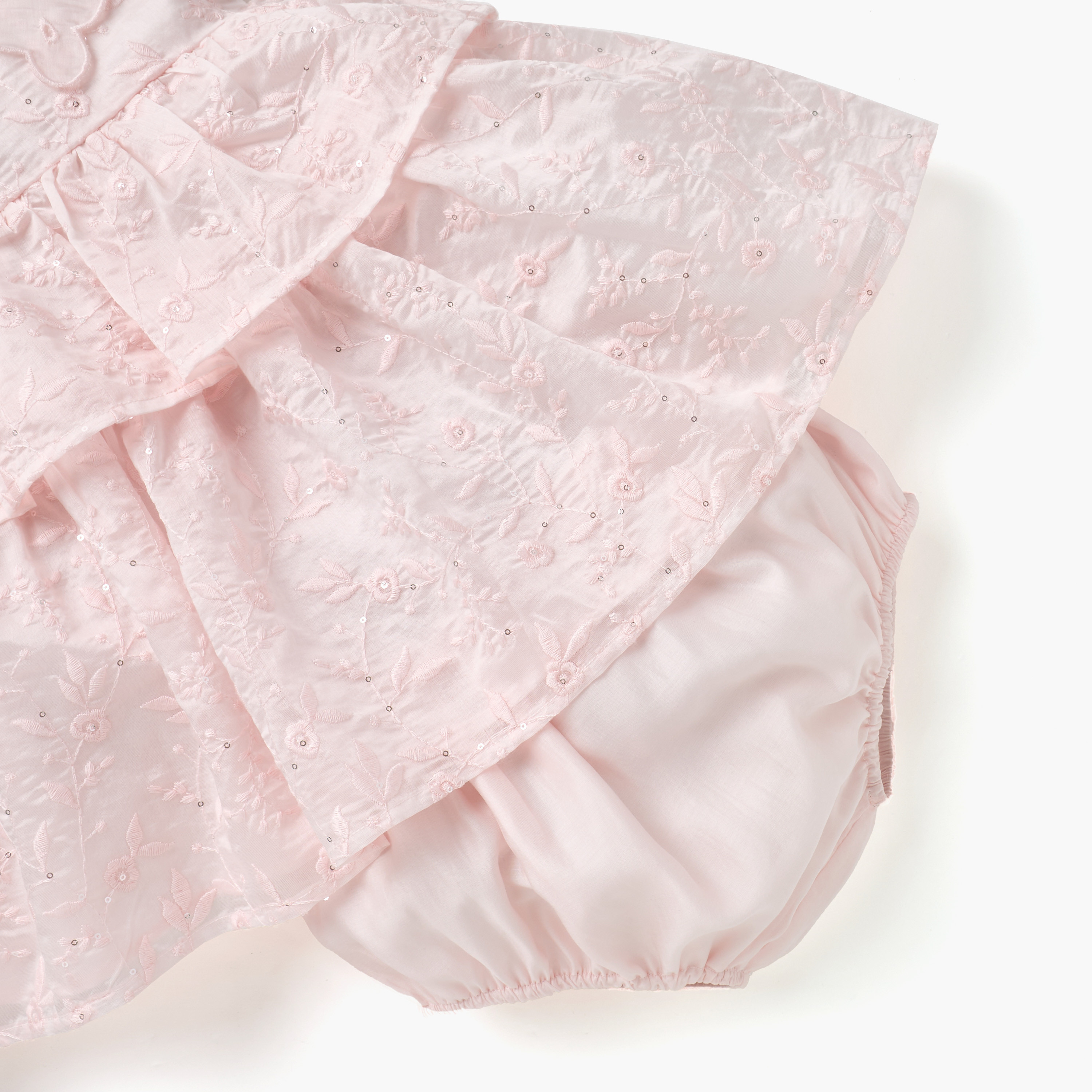 فستان شيفلي بارز الملمس دون أكمام مع سروال داخلي من جيجلز-baby-girls-clothing-dressesandjumpsuits-image-5