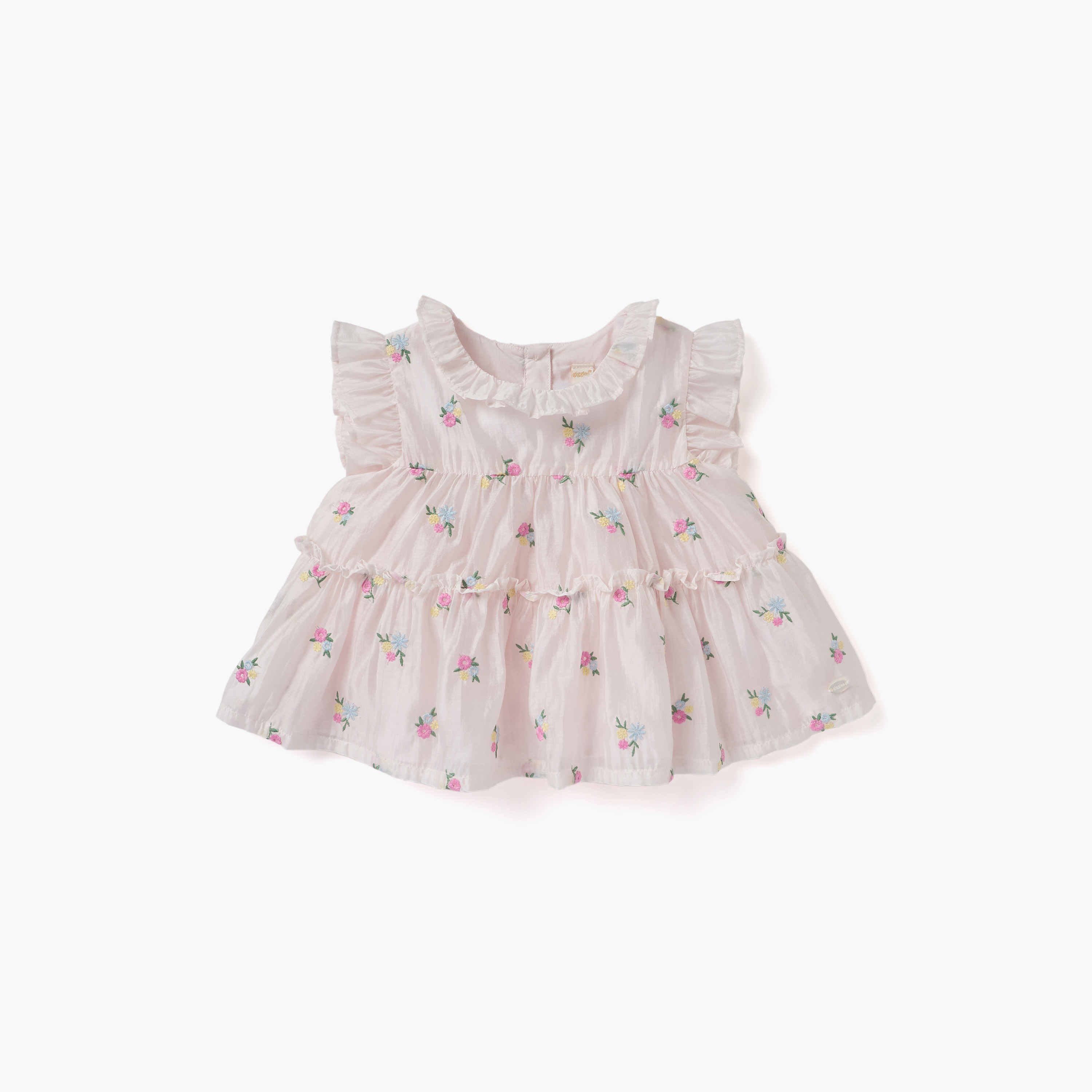 Giggles Floral Embroidered Sleeveless Top and Shorts Set-baby-girls-clothing-setsandcoords-image-2