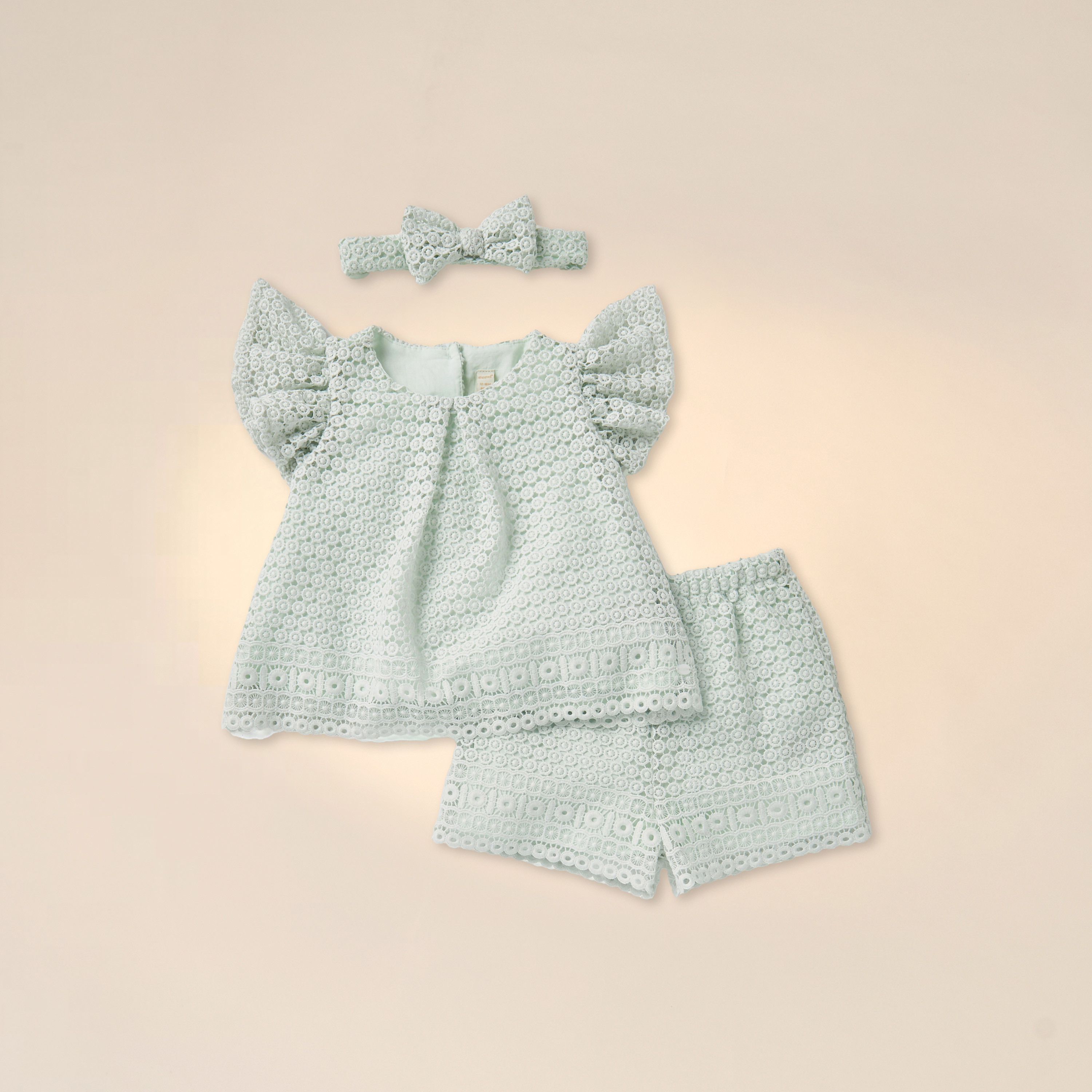 بلوزة بارزة الملمس وتنورة وشريطة رأس من جيجلز-baby-girls-clothing-setsandcoords-image-1