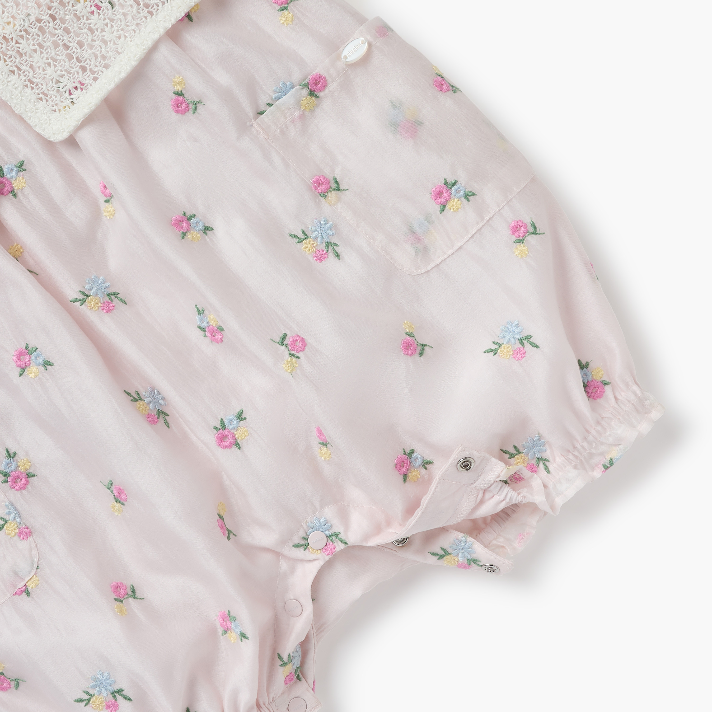 Giggles Floral Embroidered Romper with Knit Overlay-baby-girls-clothing-rompers-image-5