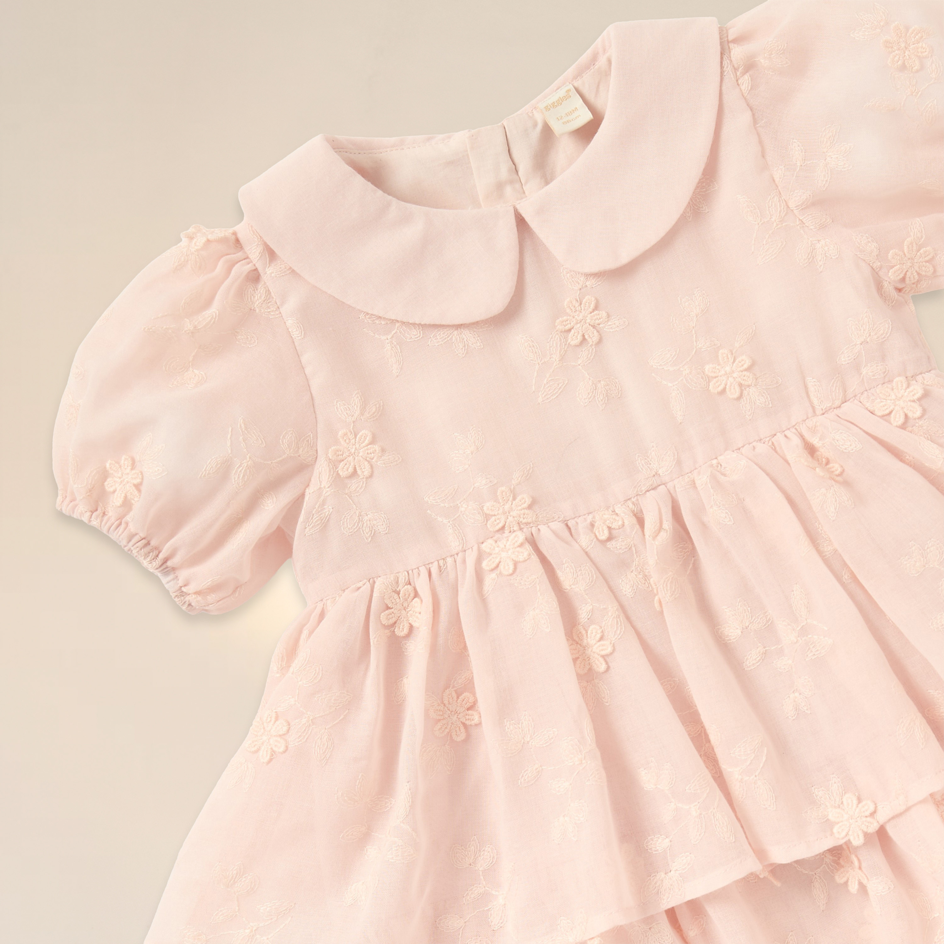أفرول زهري بارز الملمس بياقة وأكمام قصيرة من جيجلز-baby-girls-clothing-rompers-image-3