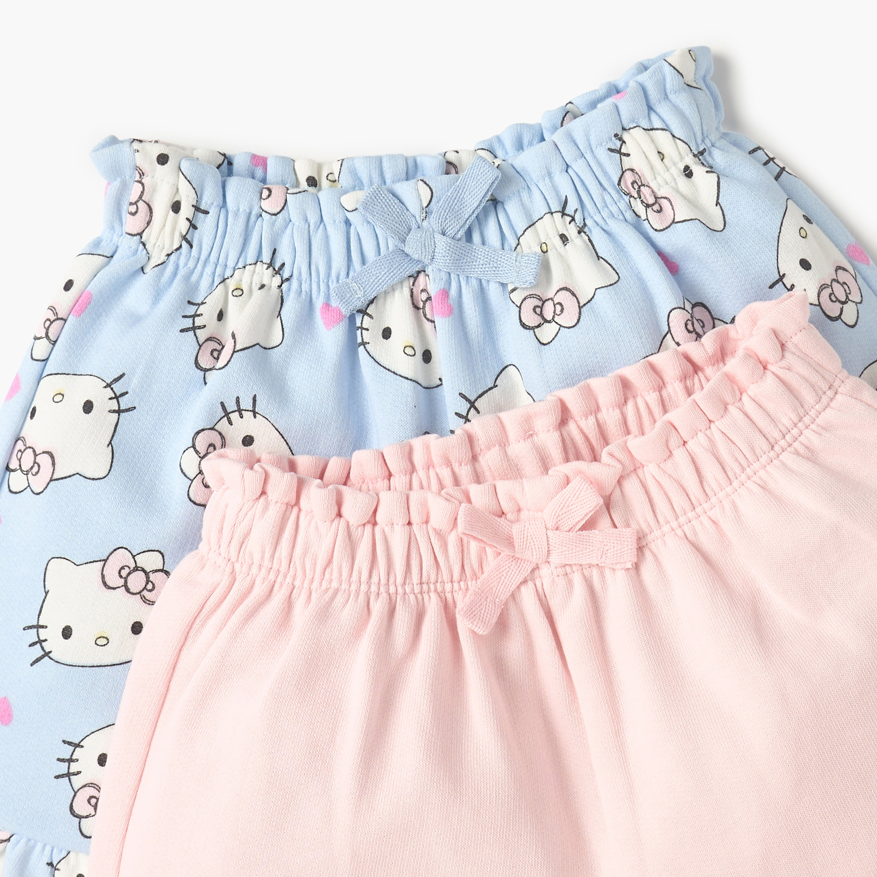 Sanrio Hello Kitty Print Shorts with Ruffle Detail - Set of 2-baby-girls-clothing-bottoms-shorts-image-4