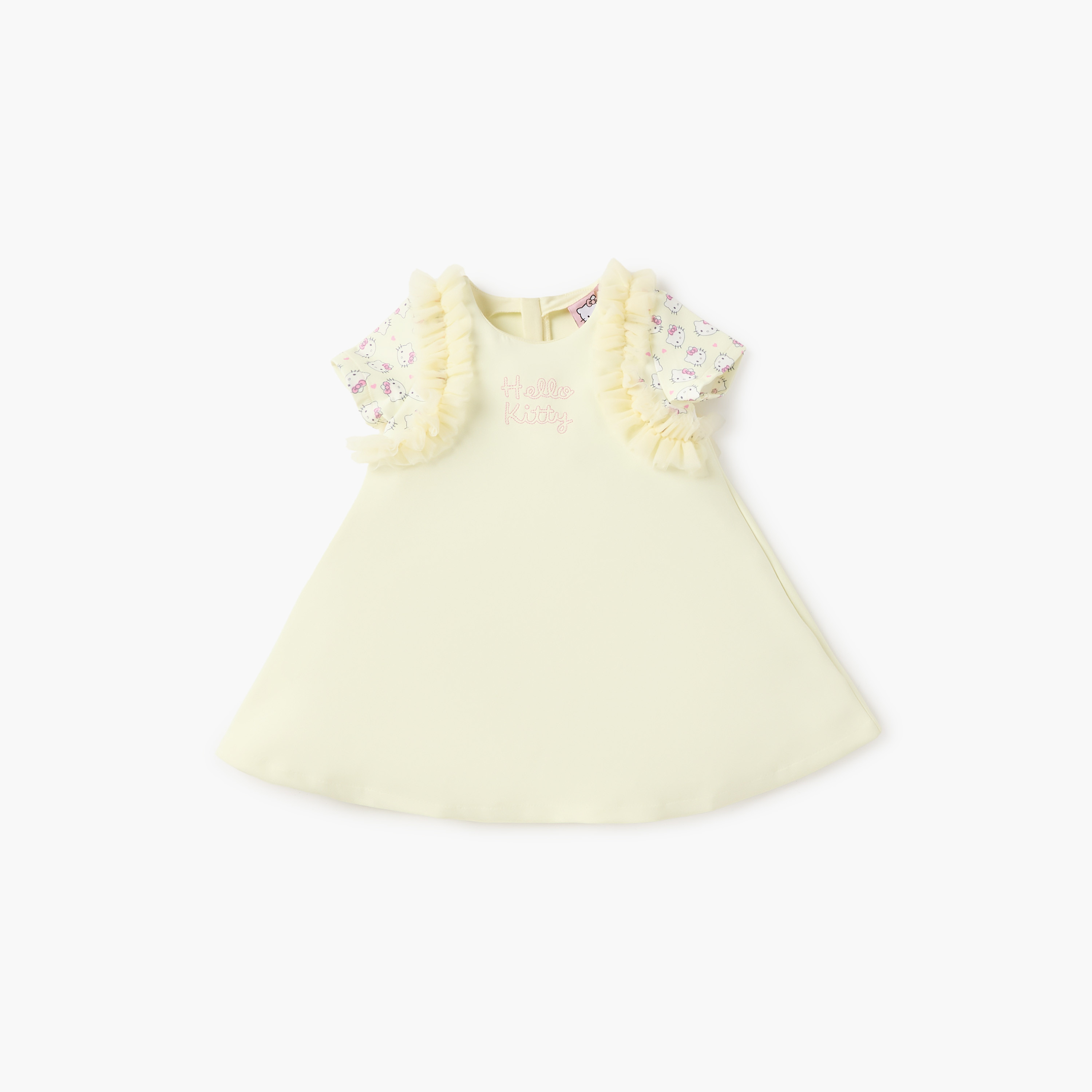 Sanrio Hello Kitty Print A-line Dress with Ruffle Detail and Headband Set-baby-girls-clothing-dressesandjumpsuits-image-2