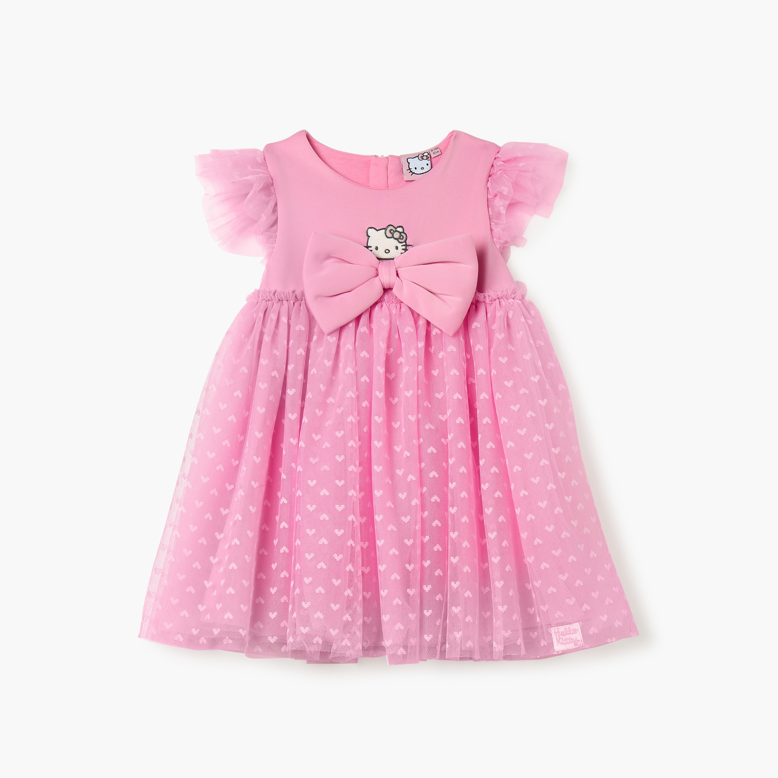 فستان بتفاصيل كشكش وزخارف هالو كيتي من سانريو-baby-girls-clothing-dressesandjumpsuits-image-1
