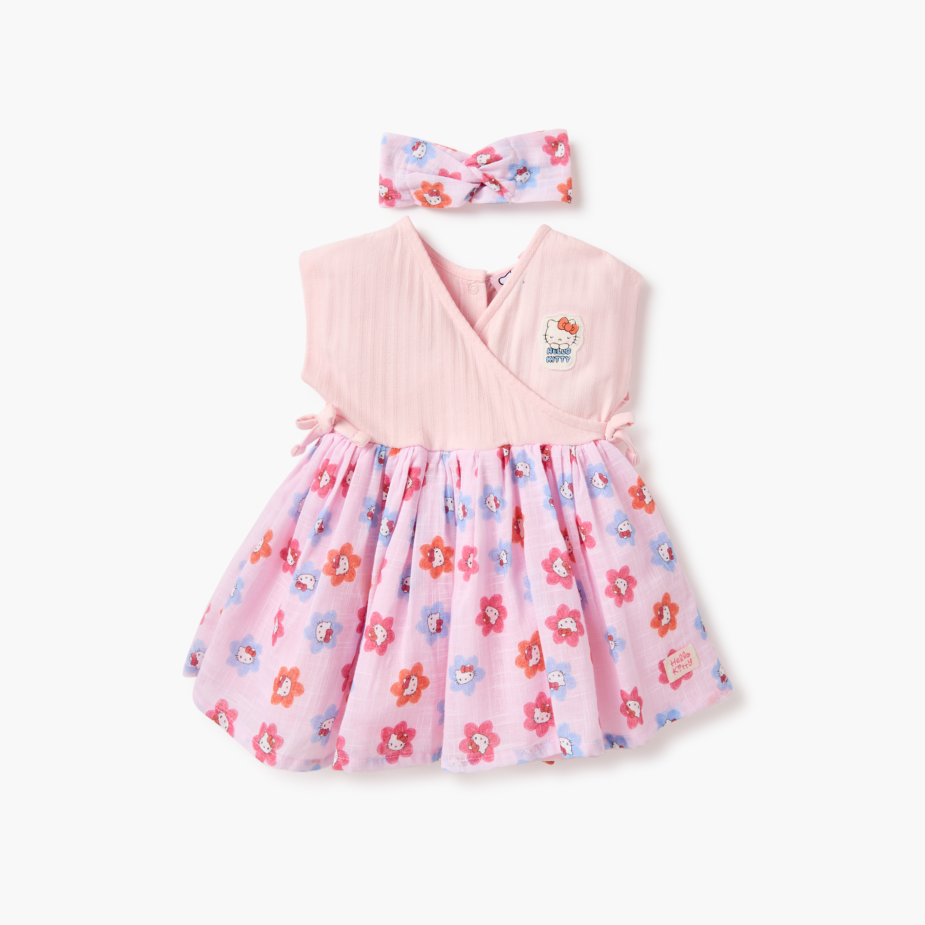 فستان دون أكمام بطبعات هالو كيتي مع شريطة رأس من سانريو-baby-girls-clothing-dressesandjumpsuits-image-1