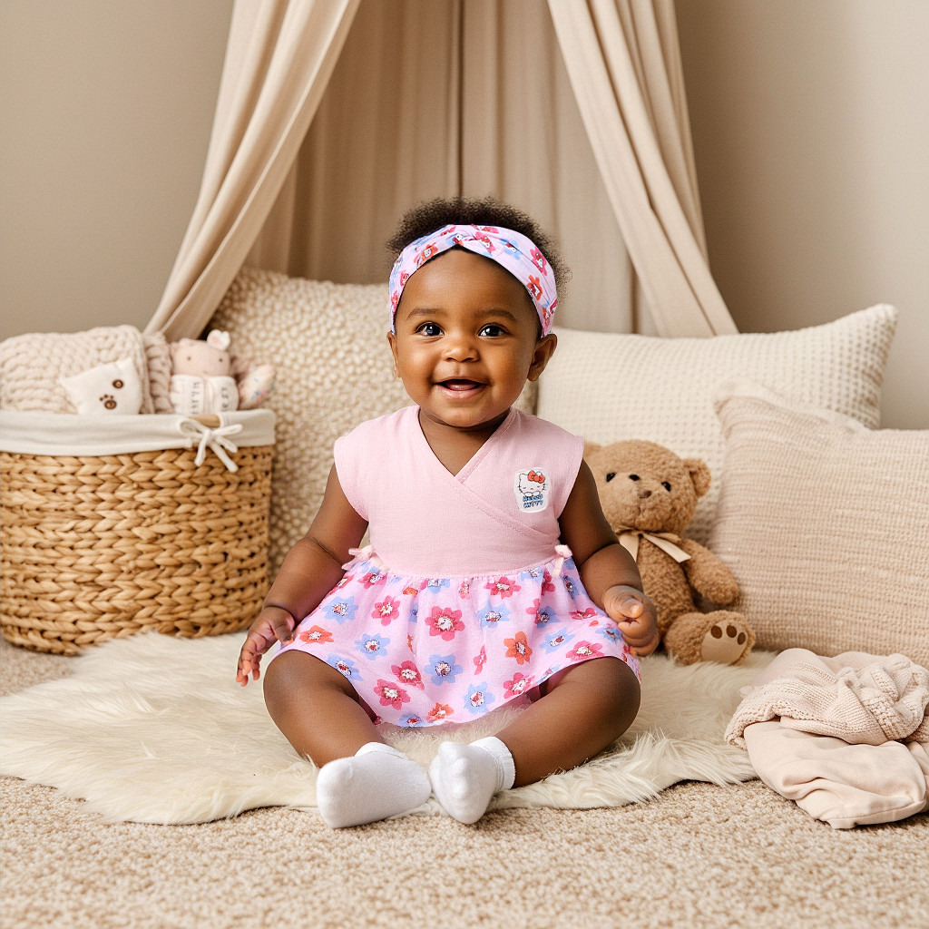 فستان دون أكمام بطبعات هالو كيتي مع شريطة رأس من سانريو-baby-girls-clothing-dressesandjumpsuits-image-7