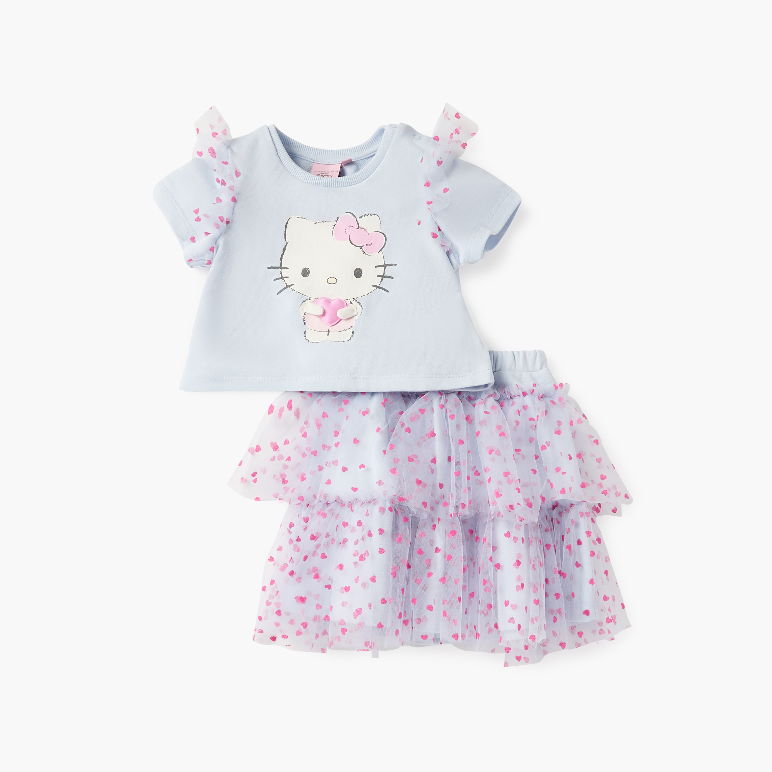 Sanrio Hello Kitty Print Top and Skirt Set-baby-girls-clothing-setsandcoords-image-1