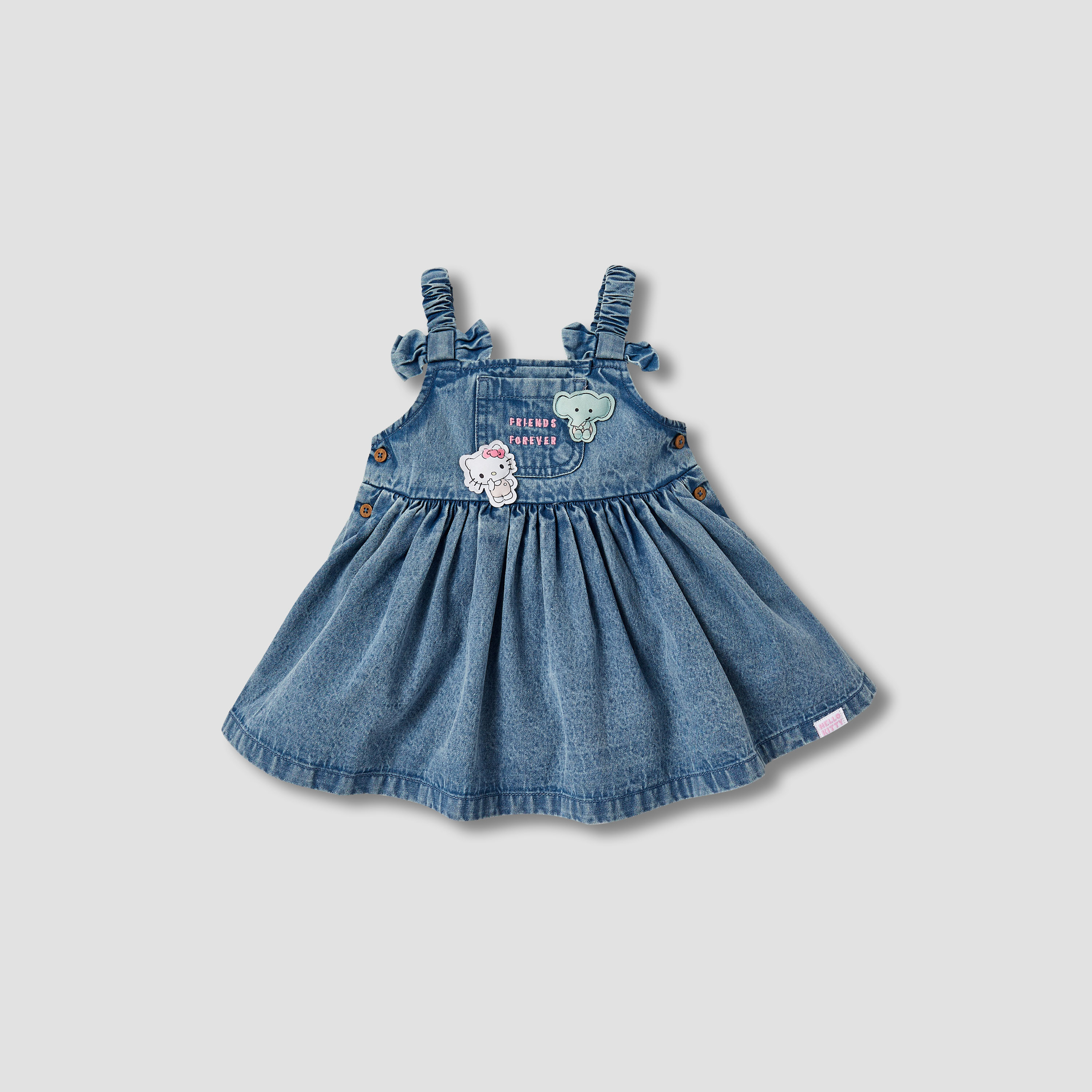 Sanrio 2-Piece Girls Set - Cotton - Dungaree Dress, T-shirt - Hello Kitty Accent-baby-girls-clothing-setsandcoords-image-3