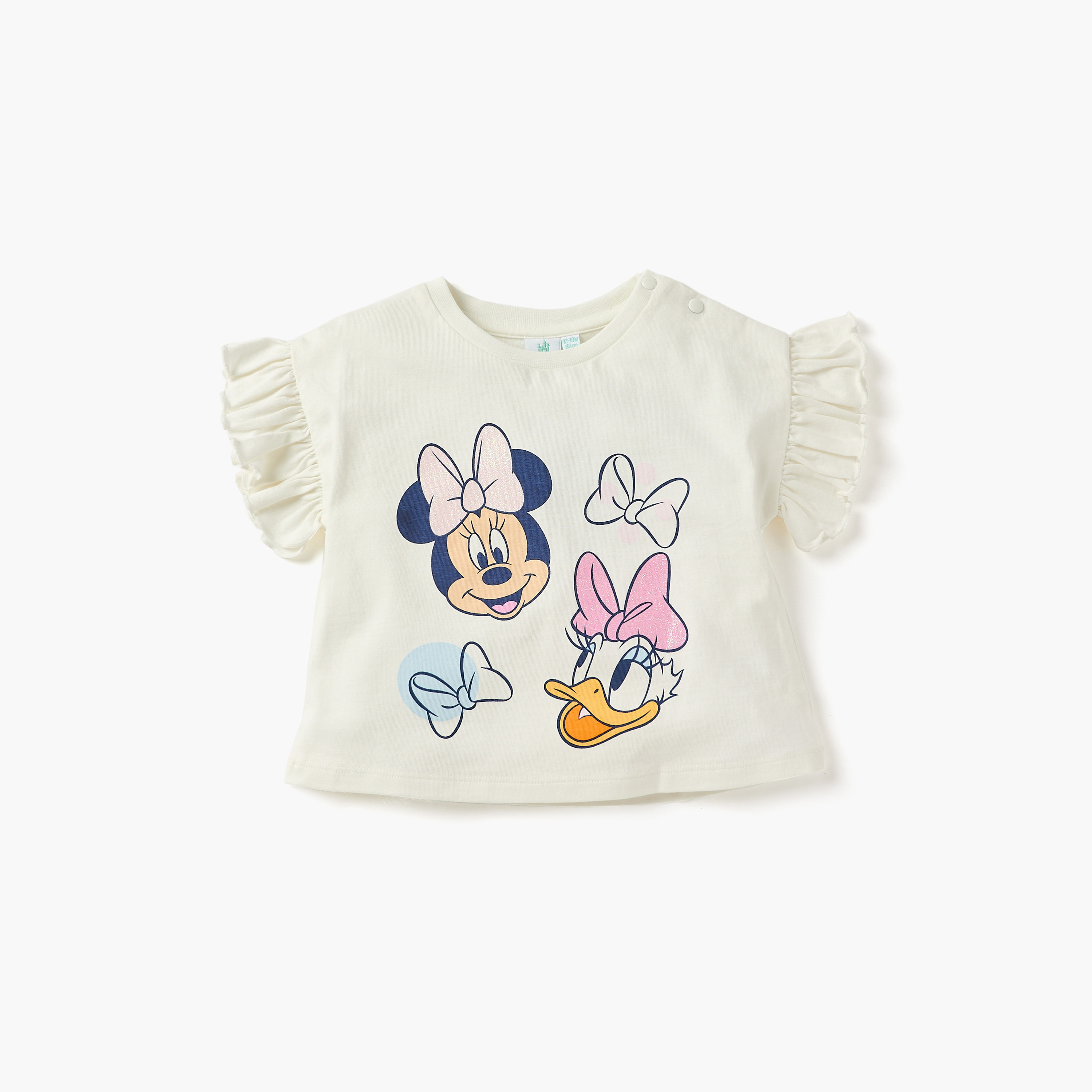 تيشيرتات بطبعات ديزي داك وميني ماوس من دزني - طقم من قطعتين-baby-girls-clothing-tshirts-image-2