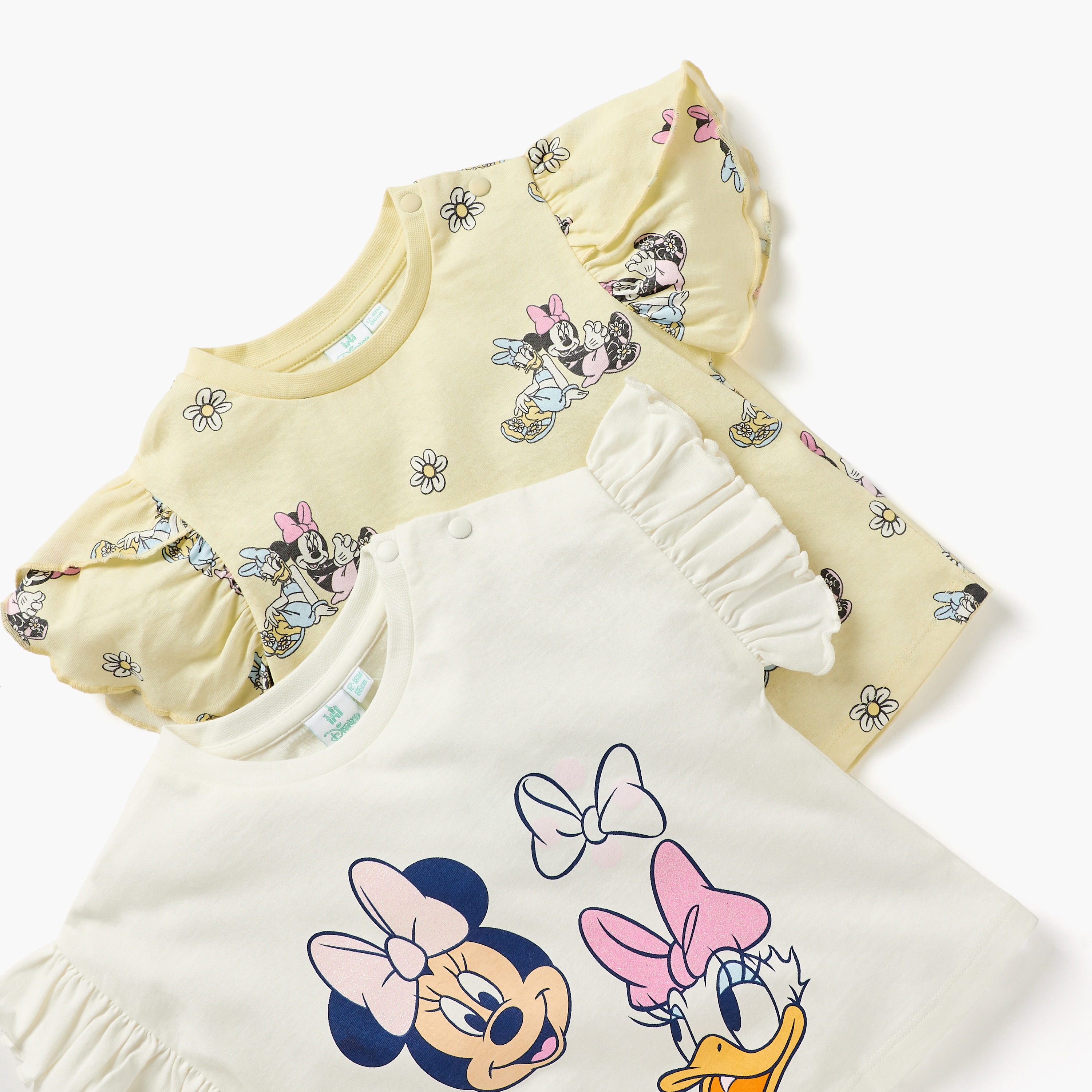 تيشيرتات بطبعات ديزي داك وميني ماوس من دزني - طقم من قطعتين-baby-girls-clothing-tshirts-image-4