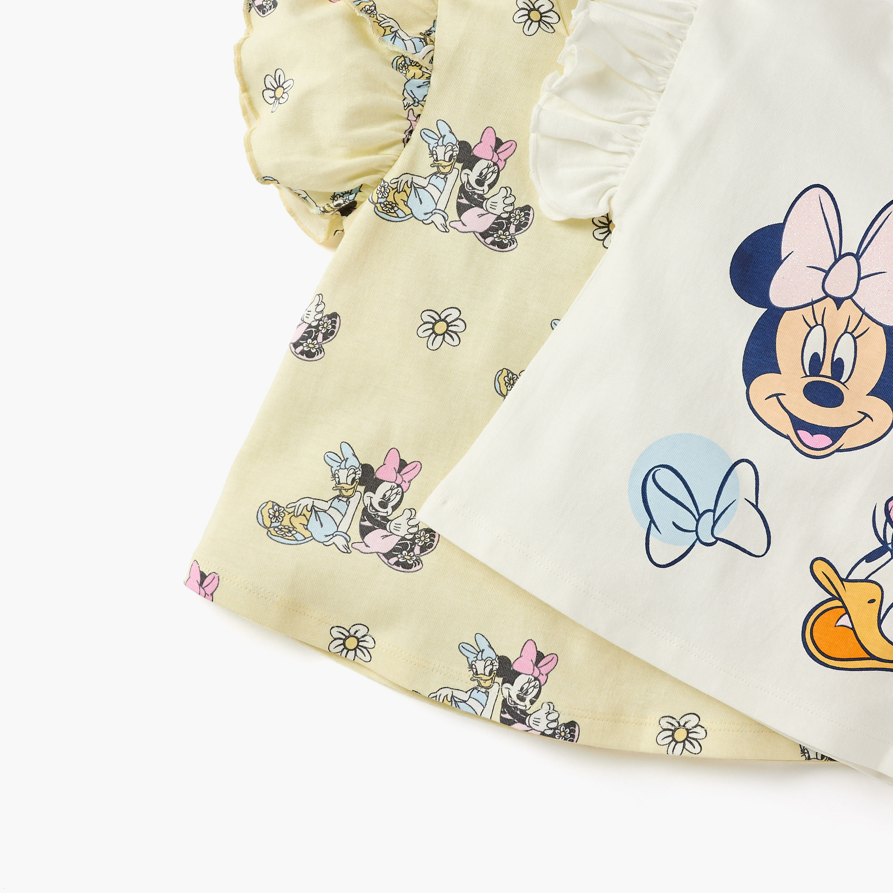تيشيرتات بطبعات ديزي داك وميني ماوس من دزني - طقم من قطعتين-baby-girls-clothing-tshirts-image-5