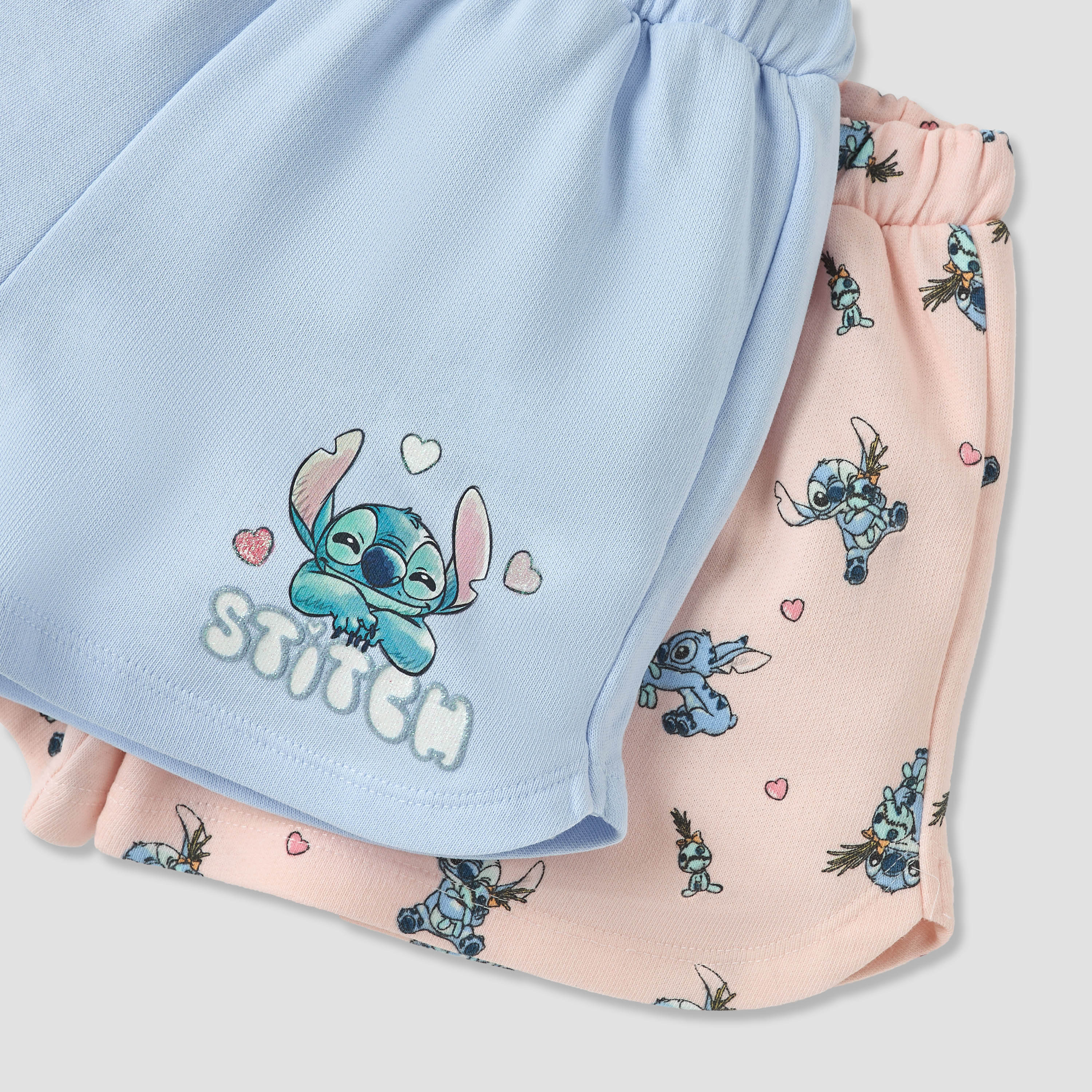 Disney Stitch Print Shorts with Drawstring Closure - Set of 2-baby-girls-clothing-bottoms-shorts-image-5
