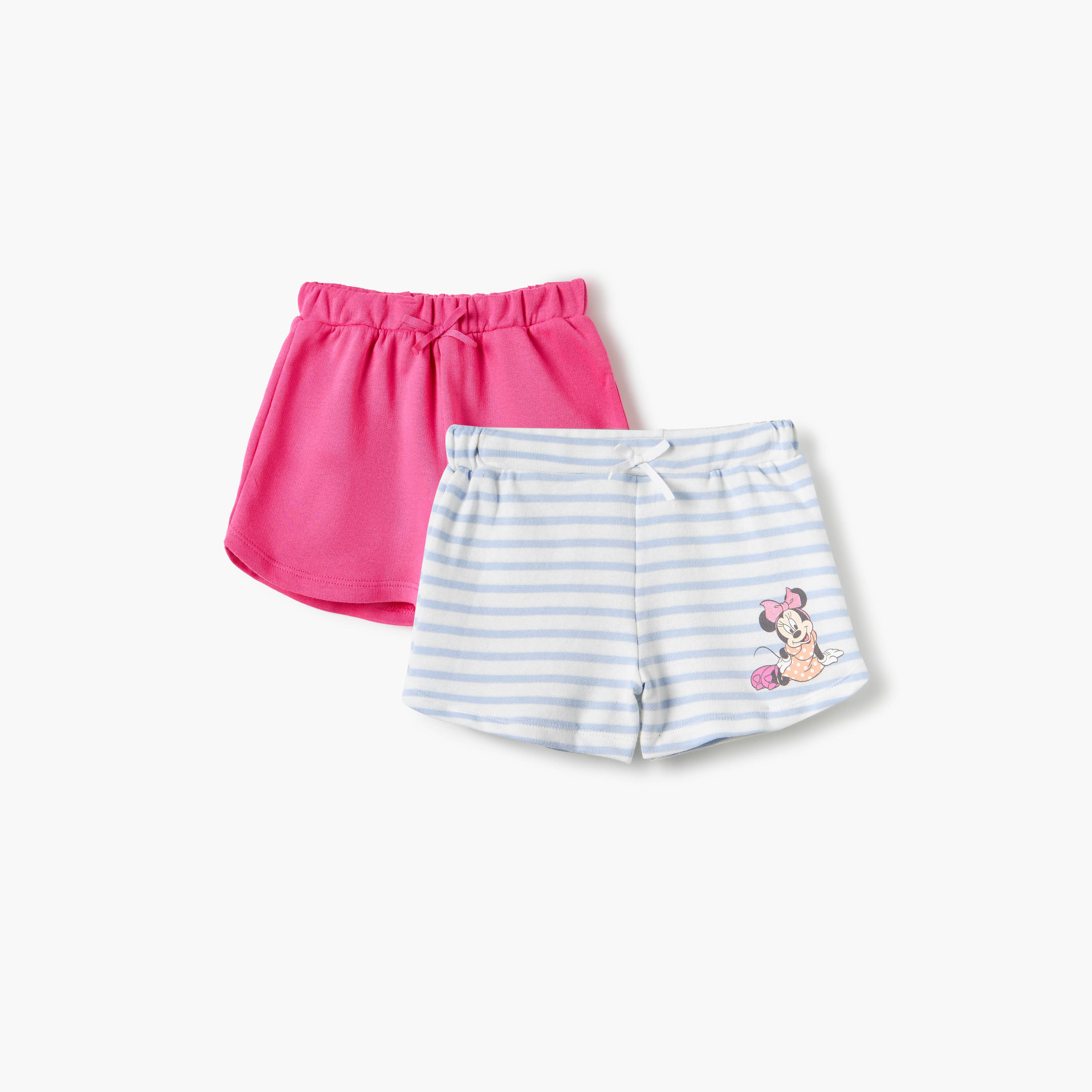 شورت بخصر مطاطي وطبعات ميني ماوس من ديزني - طقم من قطعتين-baby-girls-clothing-bottoms-shorts-image-6