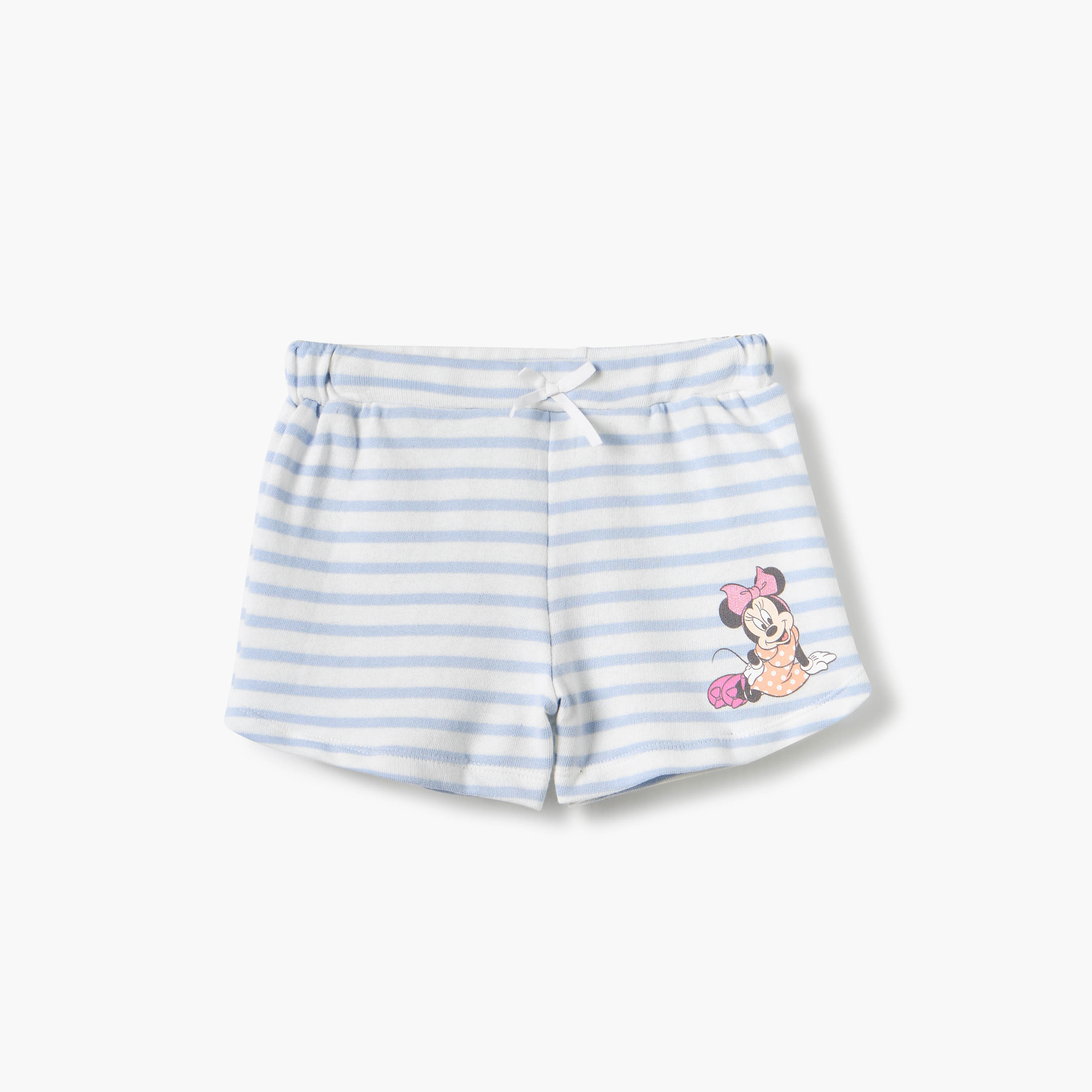 شورت بخصر مطاطي وطبعات ميني ماوس من ديزني - طقم من قطعتين-baby-girls-clothing-bottoms-shorts-image-5
