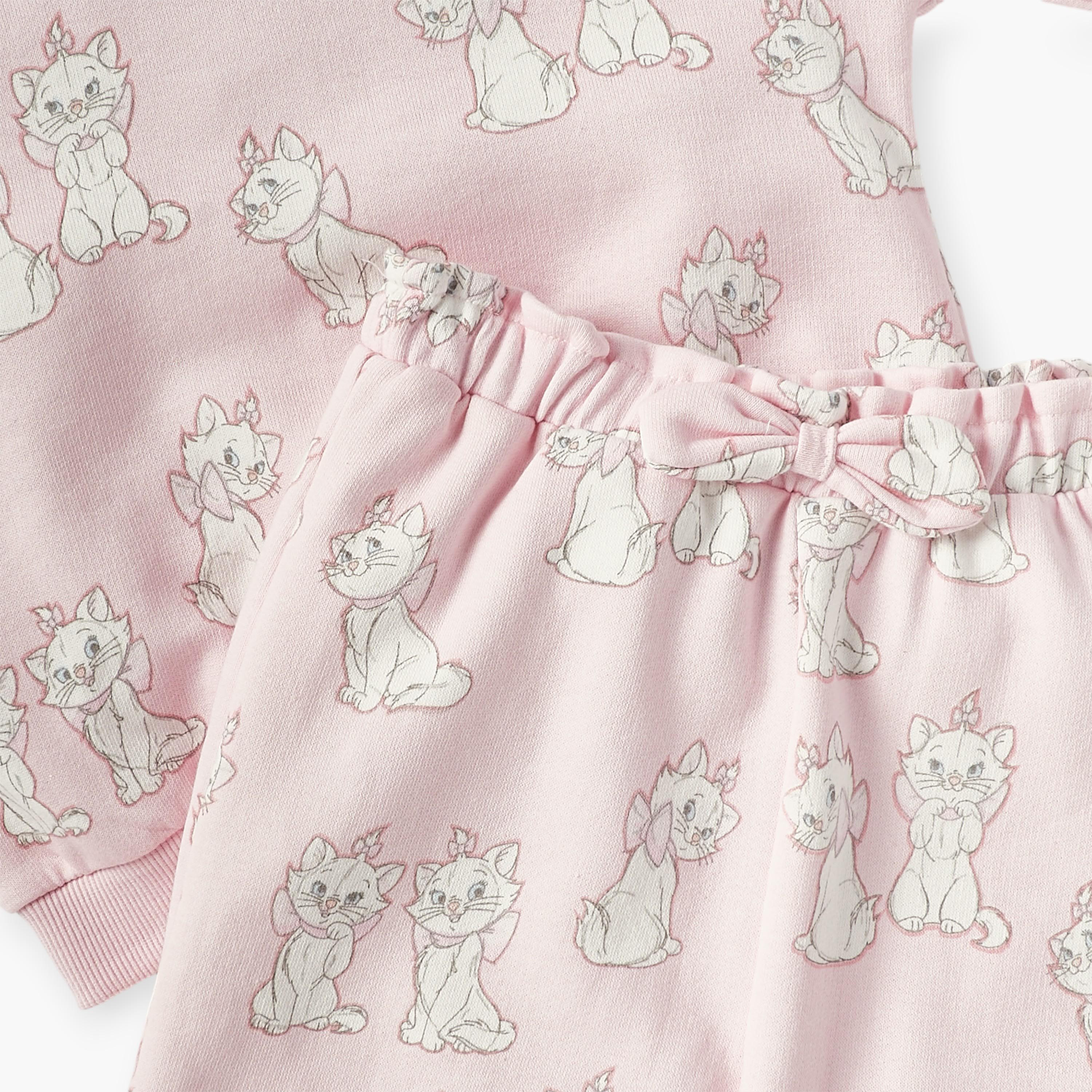 Disney Marie Print Long Sleeves Sweatshirt and Elasticated Joggers Set-baby-girls-clothing-setsandcoords-image-5