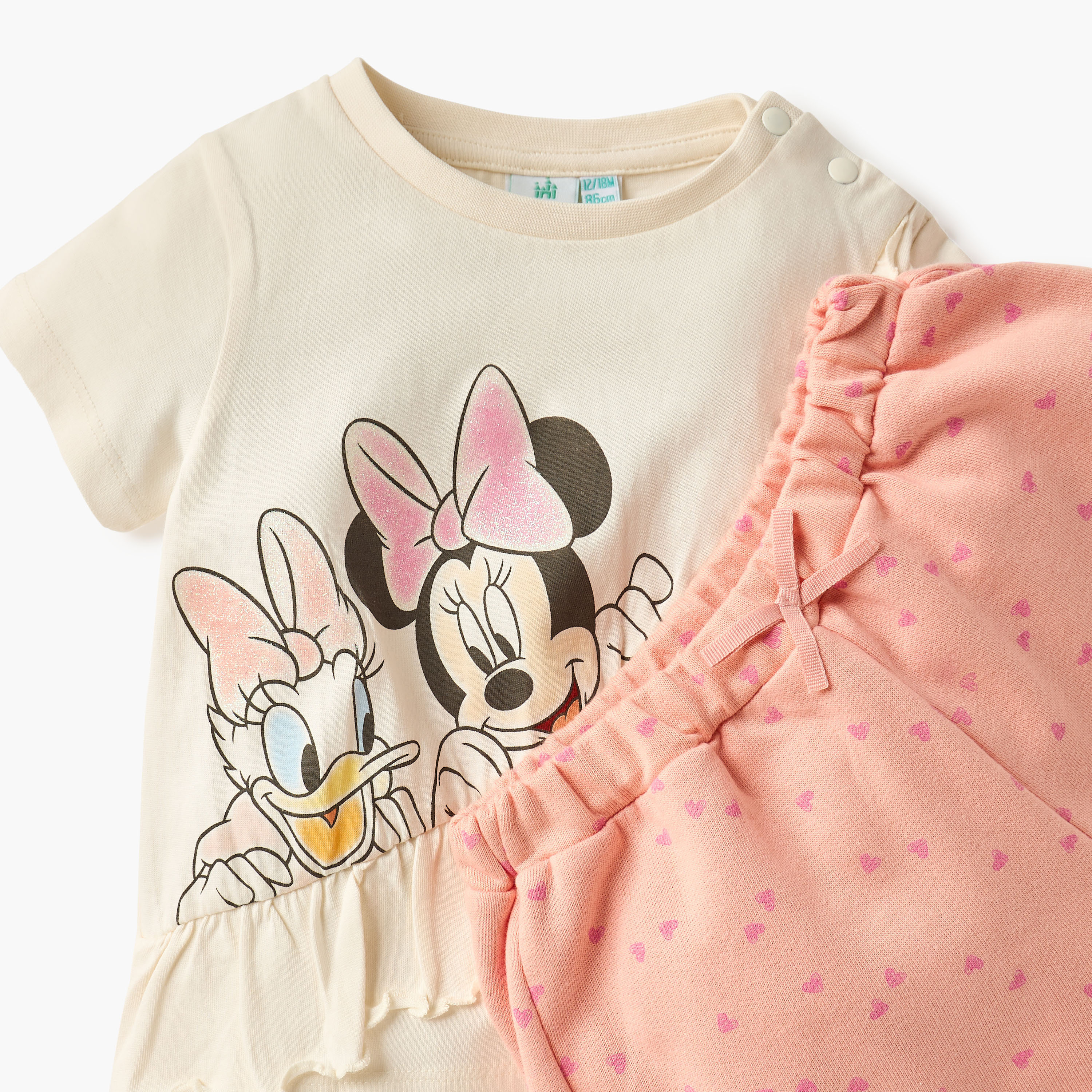 Disney Minnie Mouse and Daisy Duck Print T-shirt and Shorts Set-baby-girls-clothing-setsandcoords-image-4