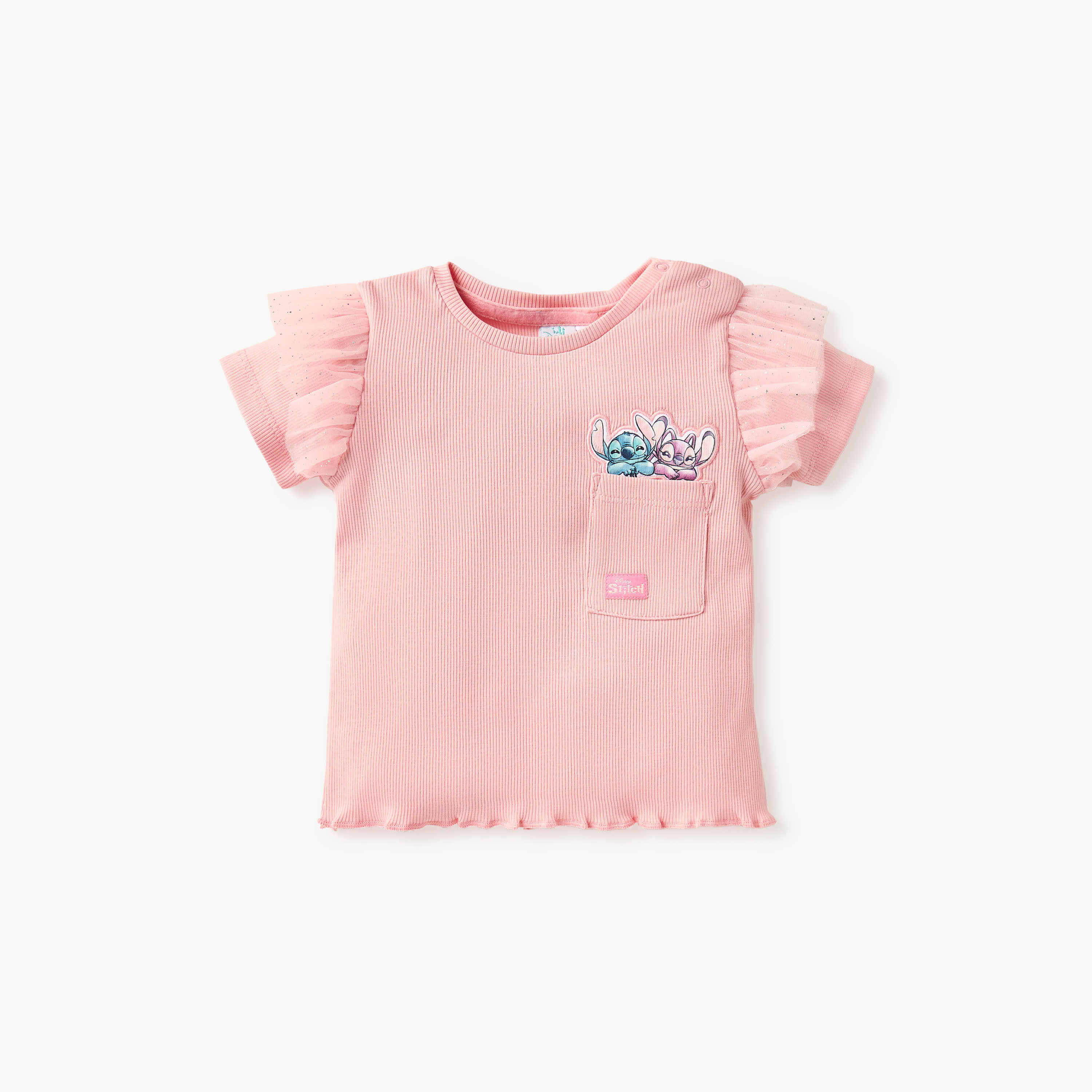 Disney Stitch and Angel Applique T-shirt and Tutu Skirt Set-baby-girls-clothing-setsandcoords-image-2