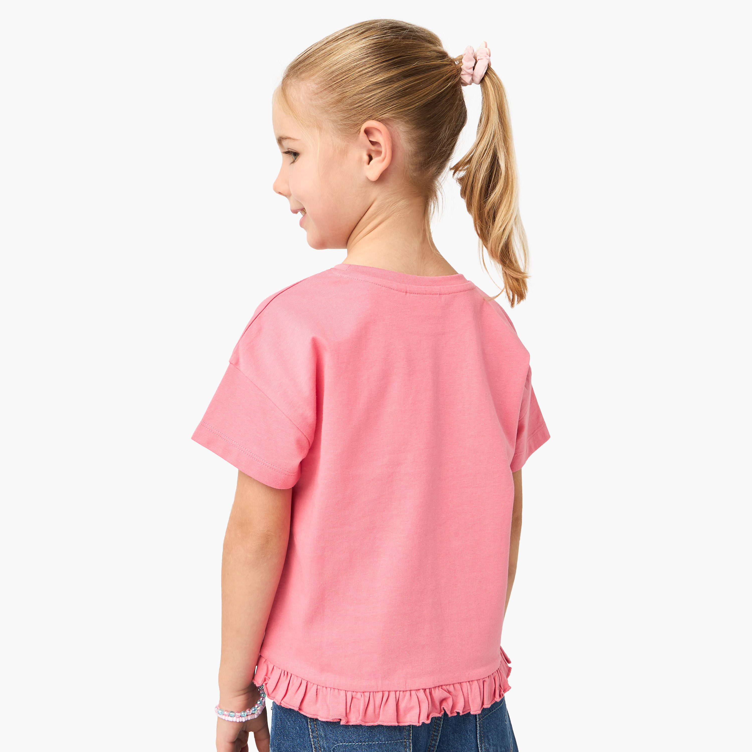 تيشيرتات متنوعة بأكمام قصيرة وياقة مستديرة من جونيورز - طقم من قطعتين-girls-clothing-tshirts-image-3