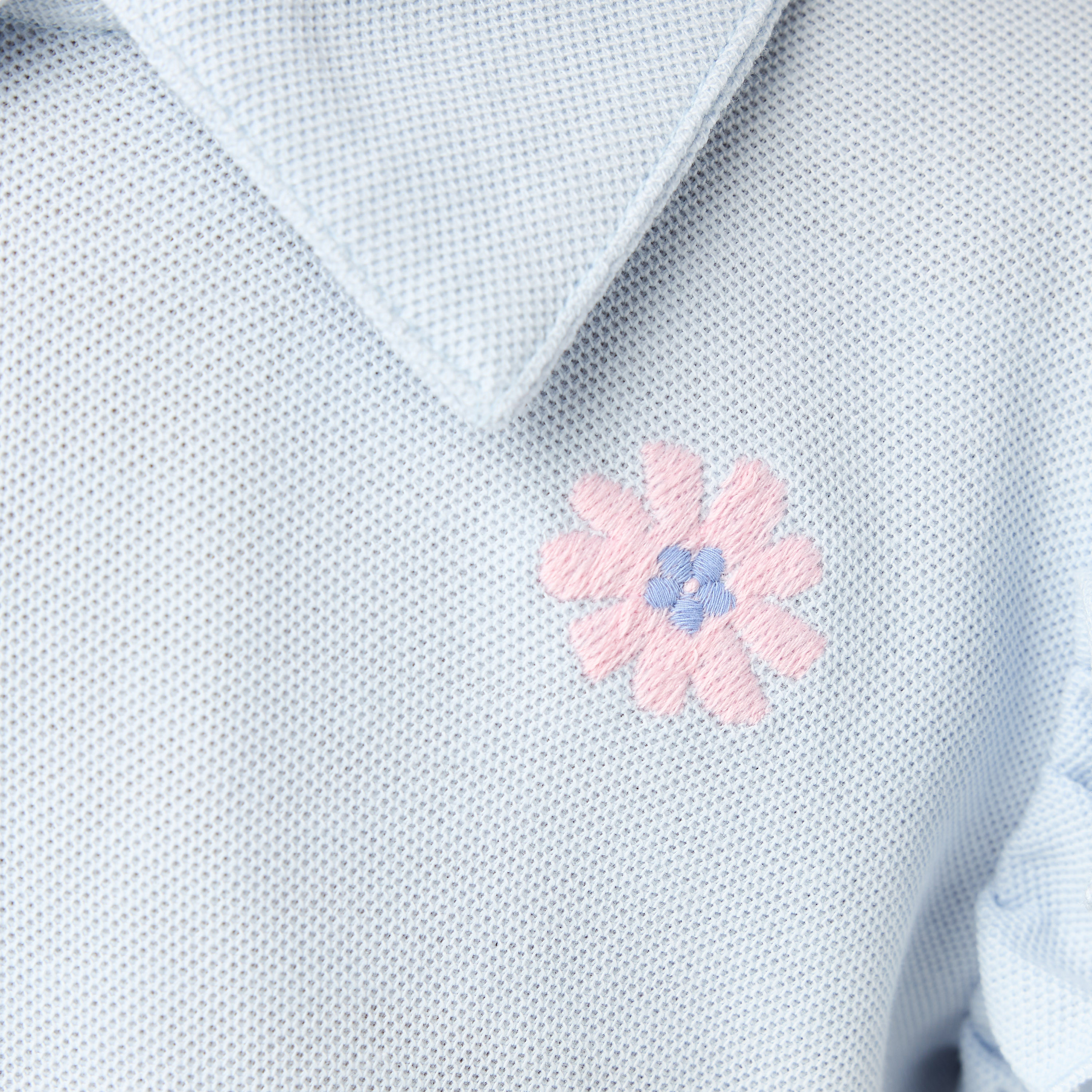 Juniors Floral Embroidered Polo T-shirt with Short Ruffle Sleeves-girls-clothing-tshirts-image-5