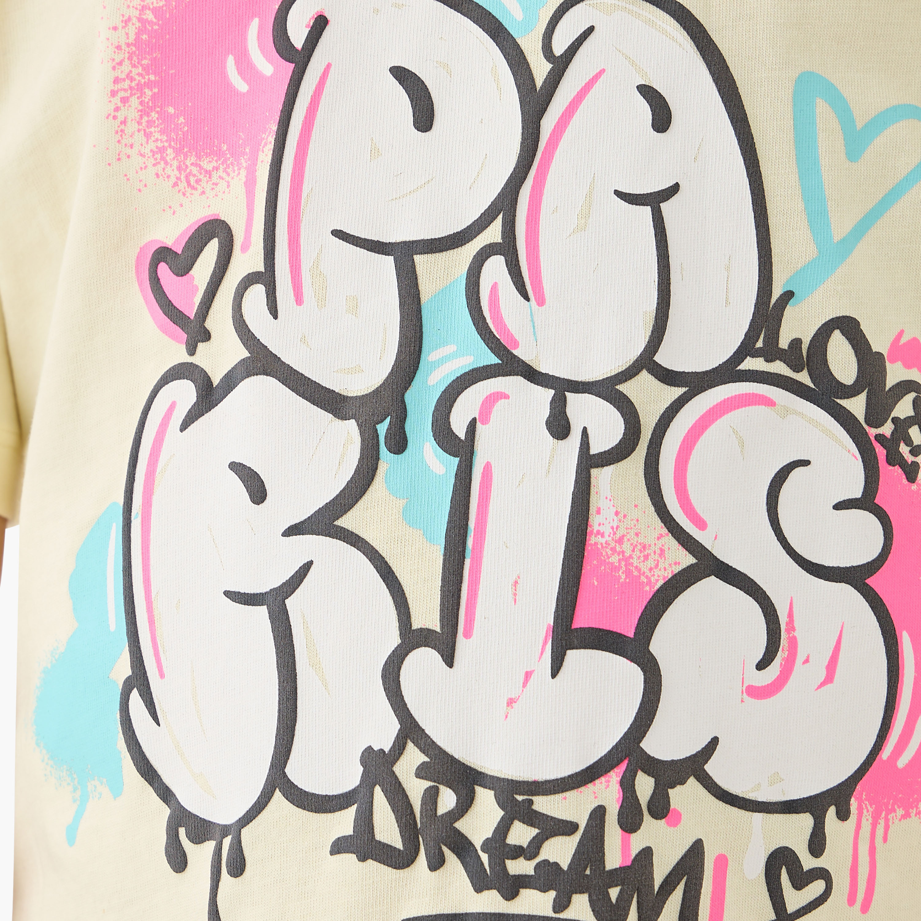 Juniors Graphic Print Crew Neck T-shirt with Short Sleeves-girls-clothing-tshirts-image-5