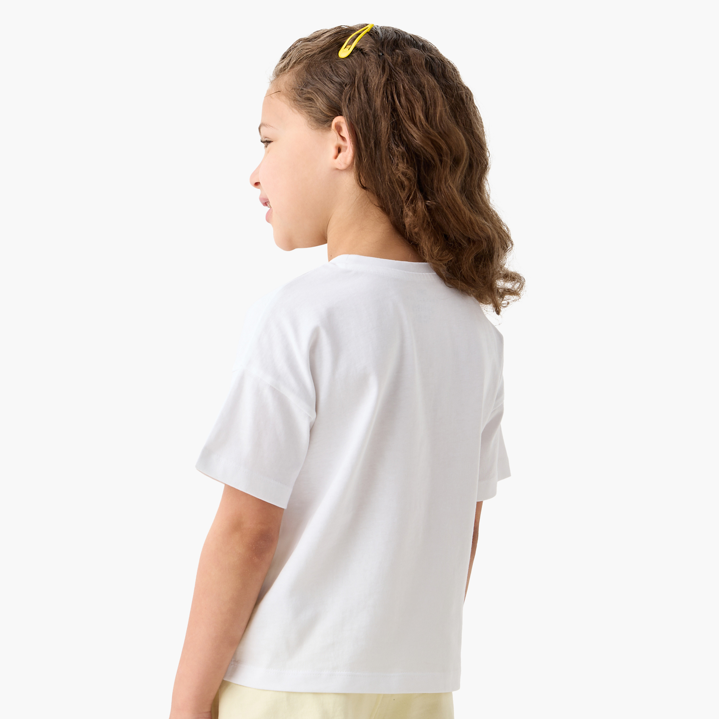 Juniors Unicorn Sequinned T-shirt with Short Sleeves and Crew Neck-girls-clothing-tshirts-image-3