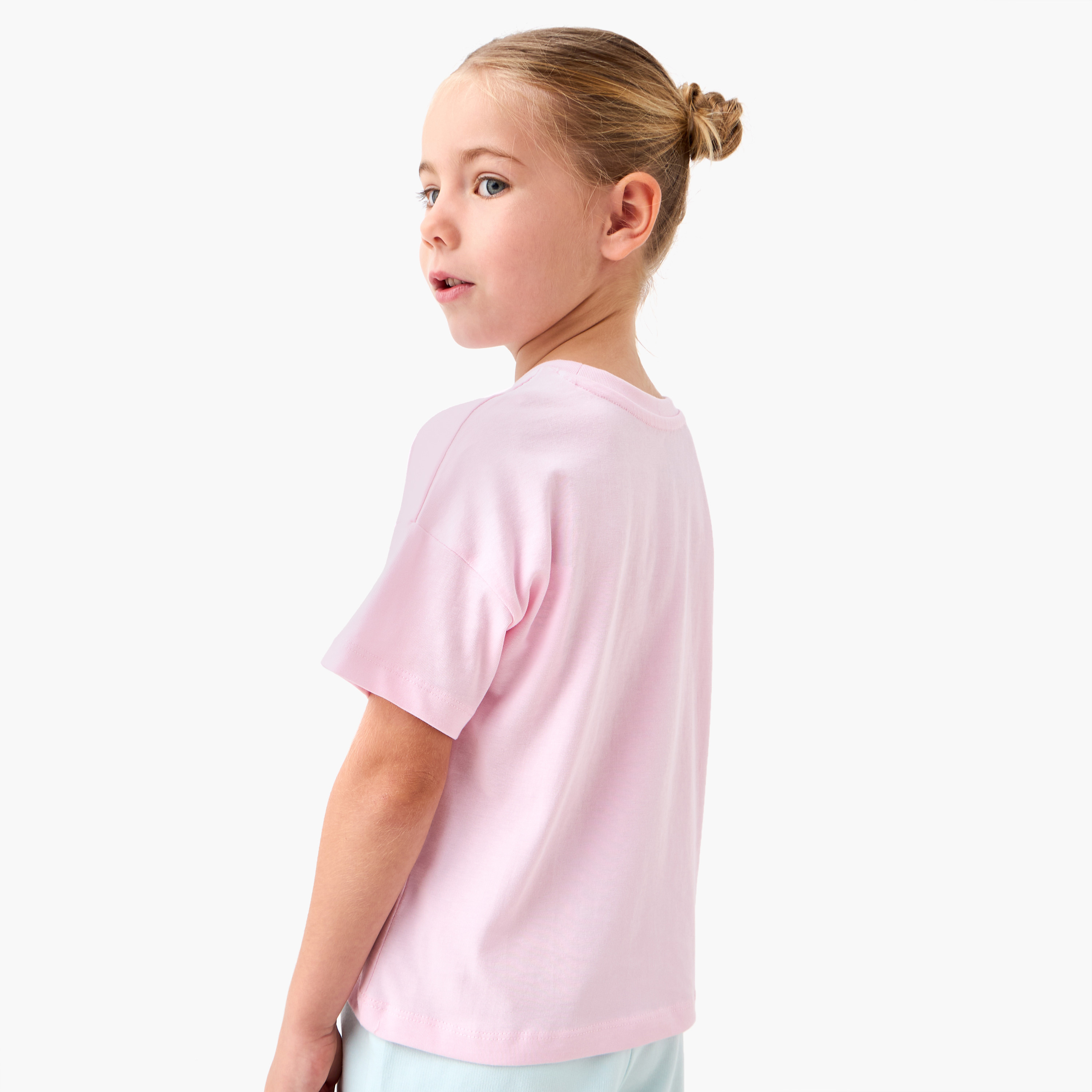 Juniors Unicorn Graphic Print T-shirt with Short Sleeves-girls-clothing-tshirts-image-3