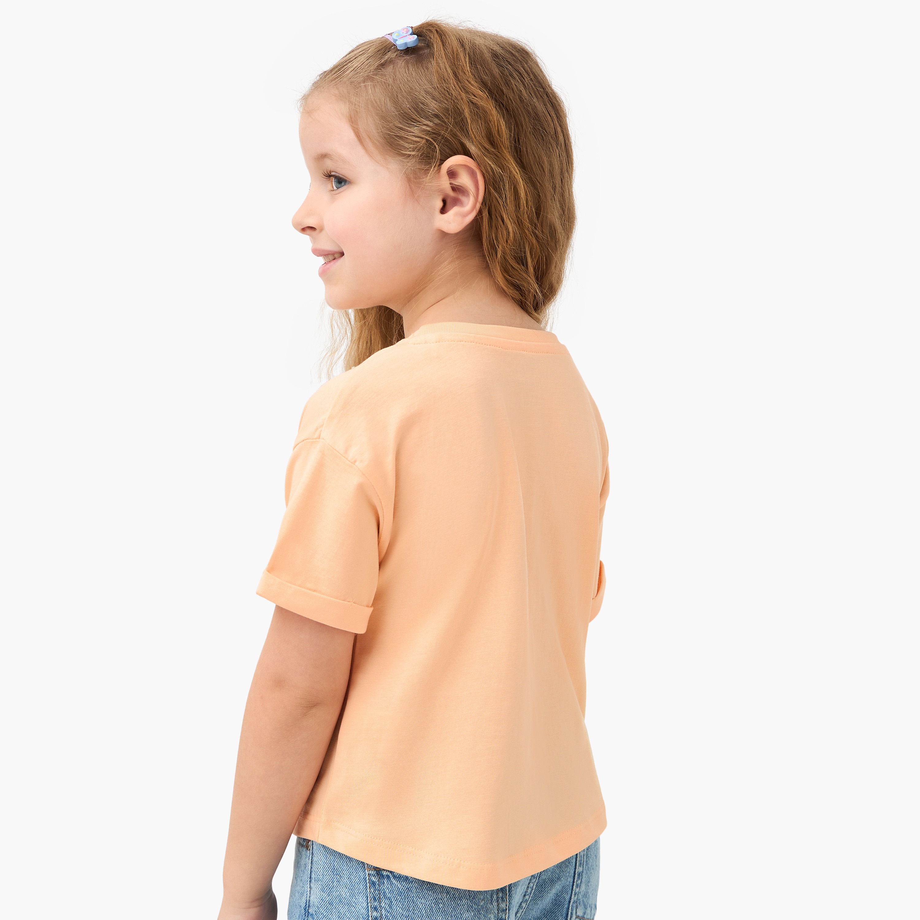 Juniors Embellished T-shirt with Short Sleeves-girls-clothing-tshirts-image-3