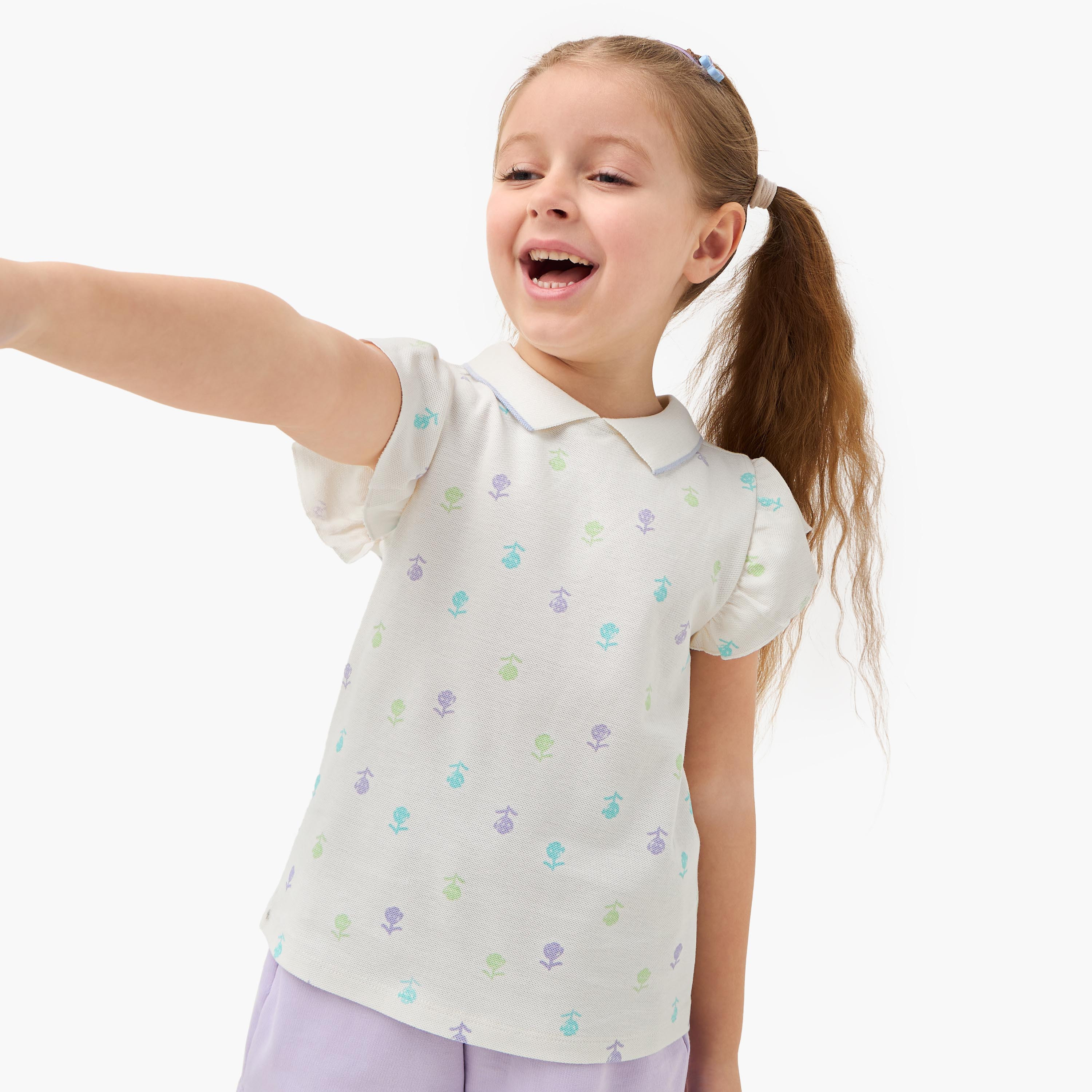 تيشيرت بولو بأكمام قصيرة وطبعات من جونيورز-girls-clothing-tshirts-image-5