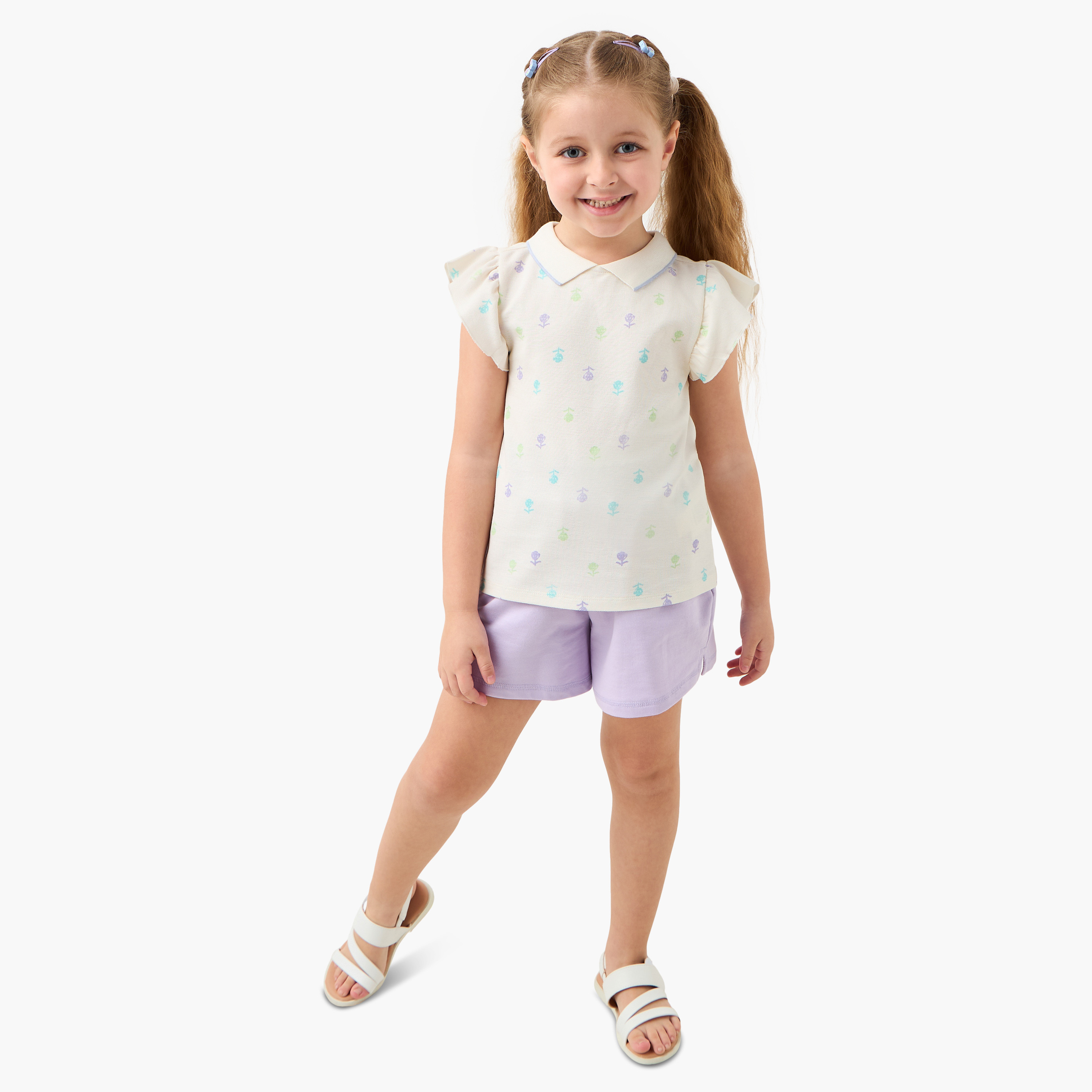 تيشيرت بولو بأكمام قصيرة وطبعات من جونيورز-girls-clothing-tshirts-image-4