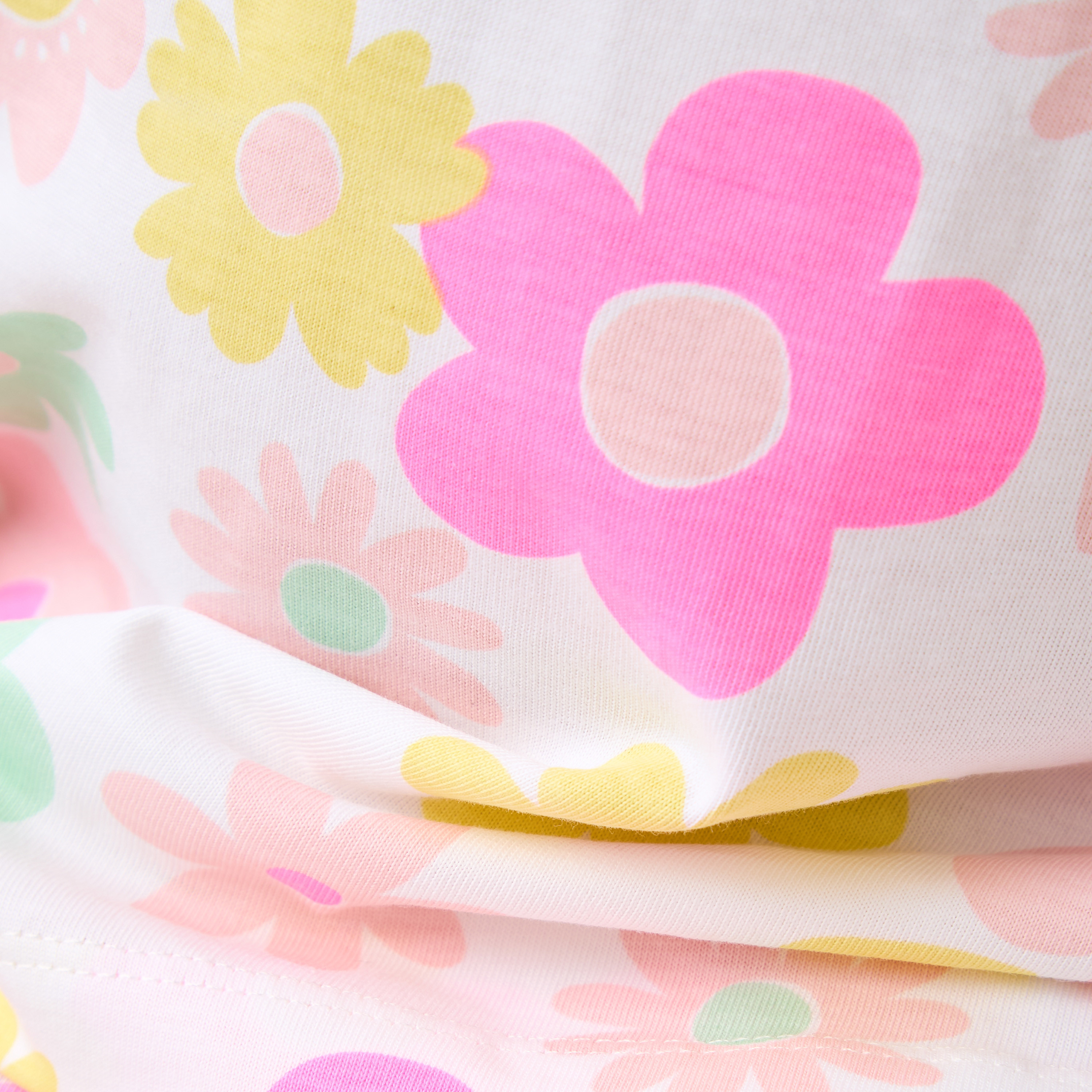 Juniors All-Over Flower Print T-shirt with Drop Shoulder Sleeves-girls-clothing-tshirts-image-5