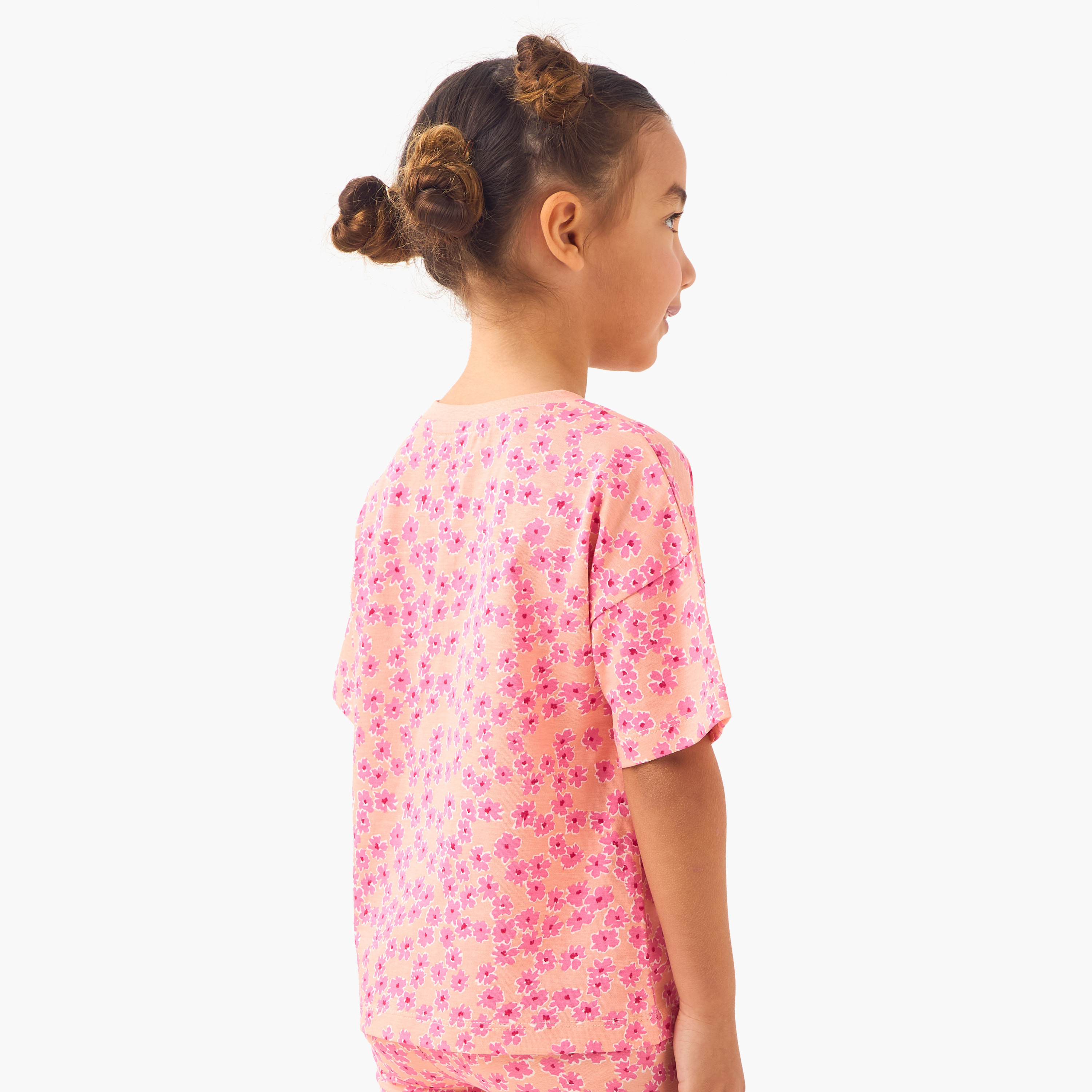 Juniors Printed T-shirt with Drop Shoulder Sleeves - Set of 2-girls-clothing-tshirts-image-3