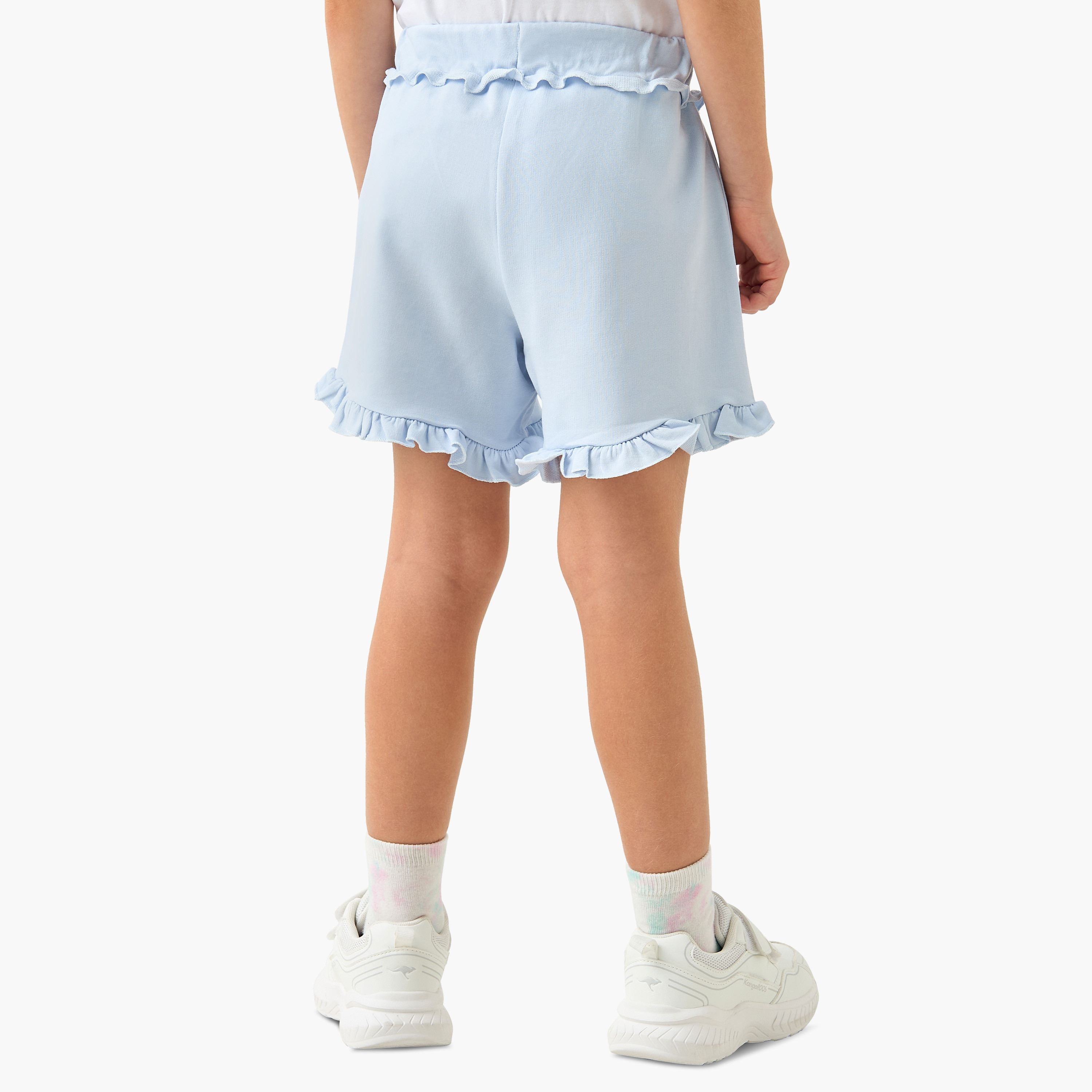 شورت سادة برباط إغلاق وحافة بكشكش من جونيورز-girls-clothing-bottoms-shorts-image-3