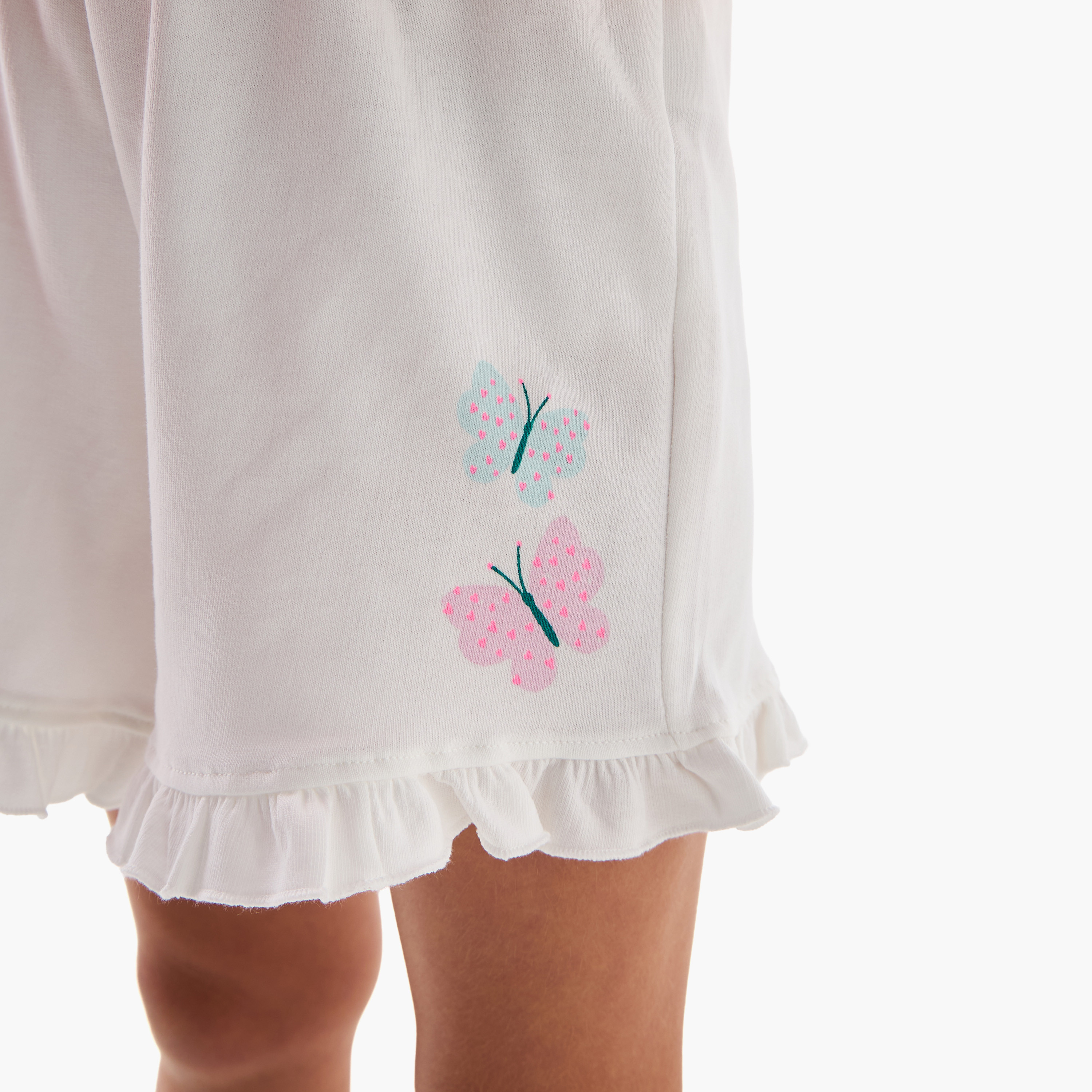 Juniors Butterfly Shorts with Ruffle Hem and Drawstring Closure-girls-clothing-bottoms-shorts-image-5