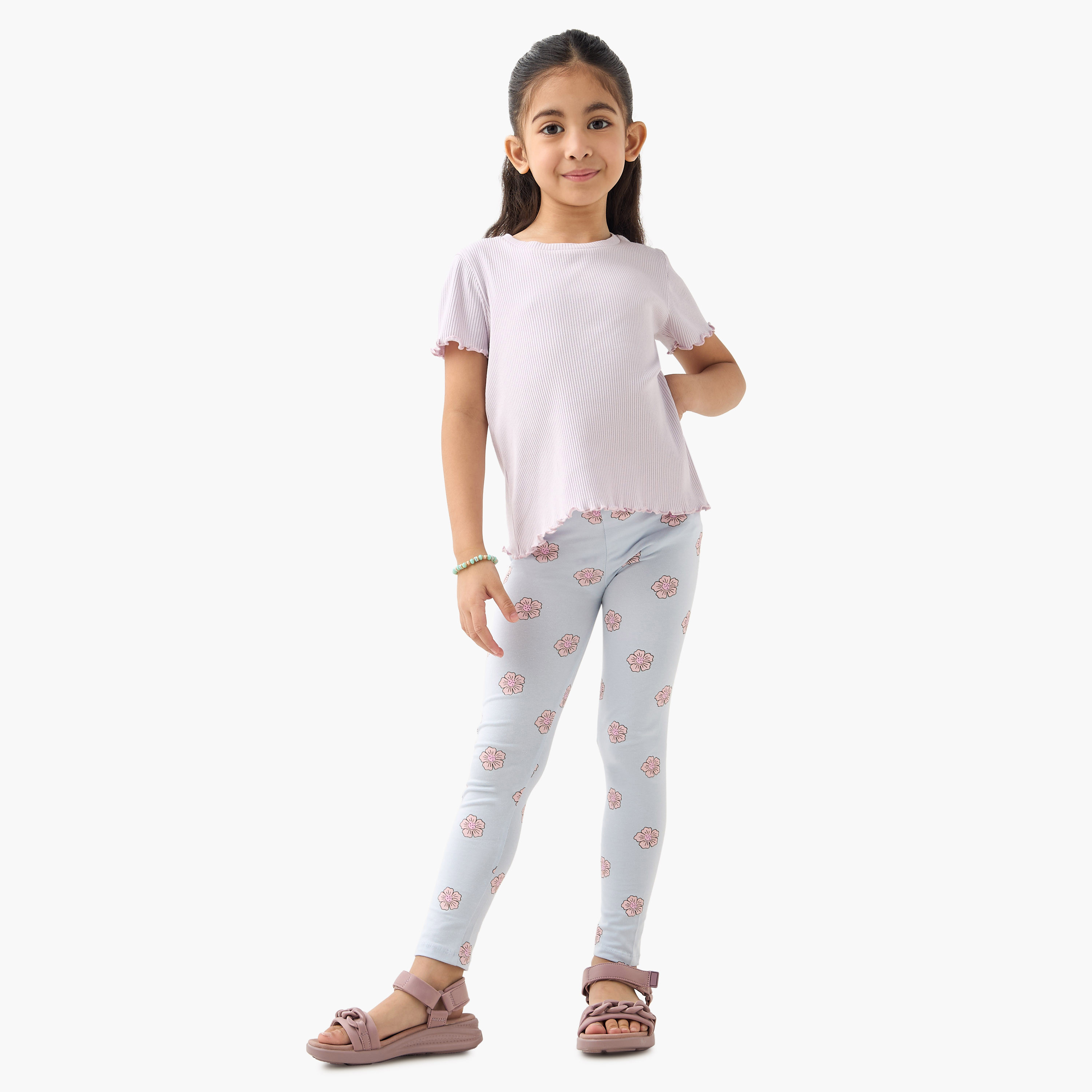 Juniors Assorted Leggings with Elasticated Waistband - Set of 2-baby-girls-clothing-bottoms-leggings-image-2