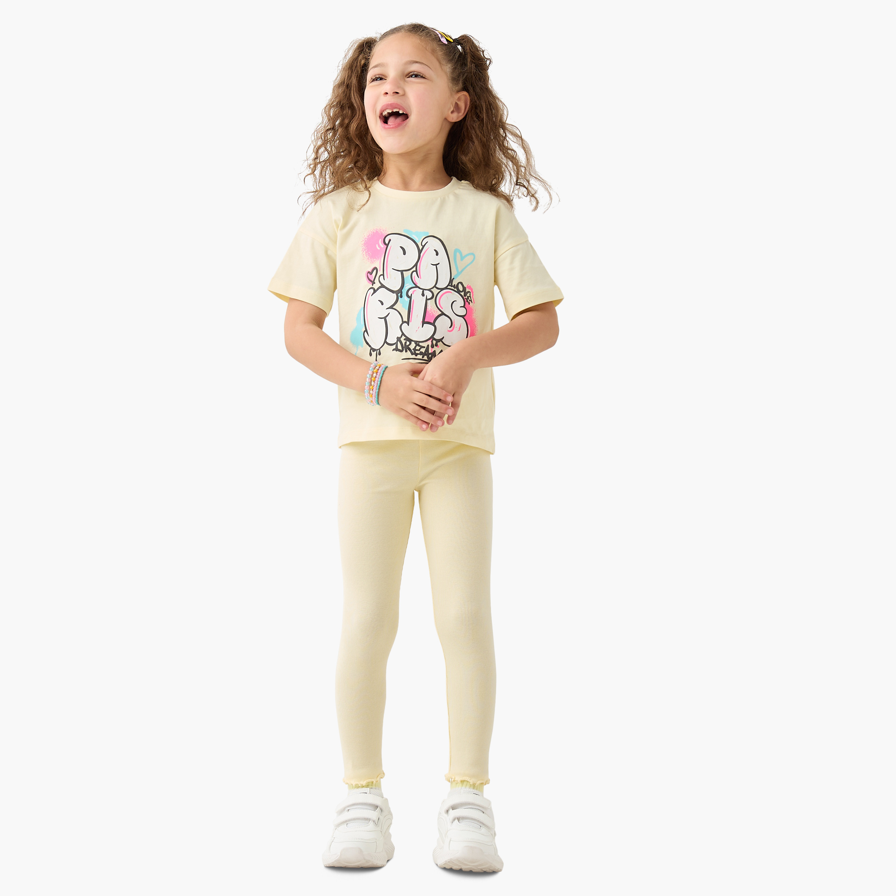 Juniors Solid Leggings with Elasticated Waistband-baby-girls-clothing-bottoms-leggings-image-2