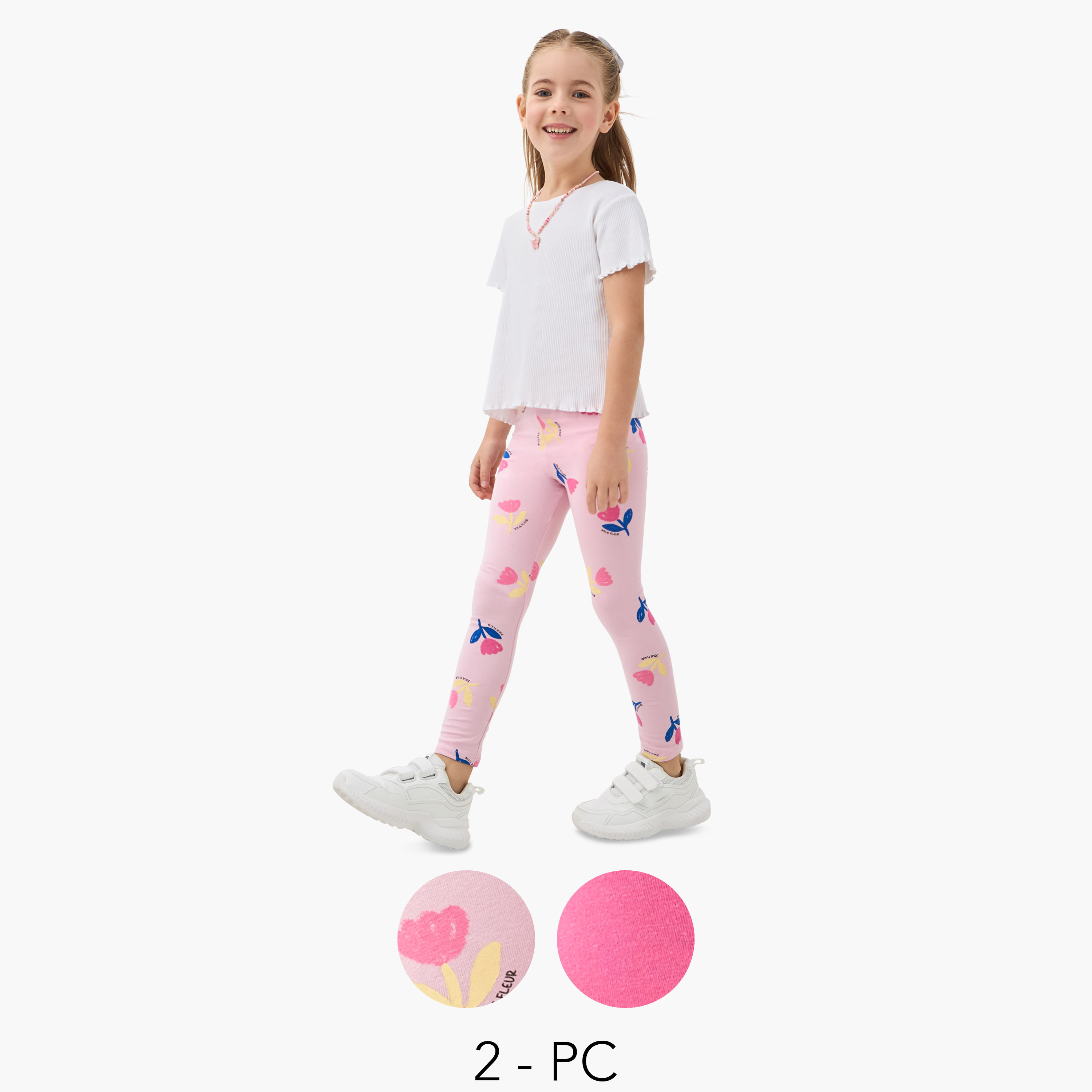Juniors Floral Print Leggings - Set of 2-baby-girls-clothing-bottoms-leggings-image-1