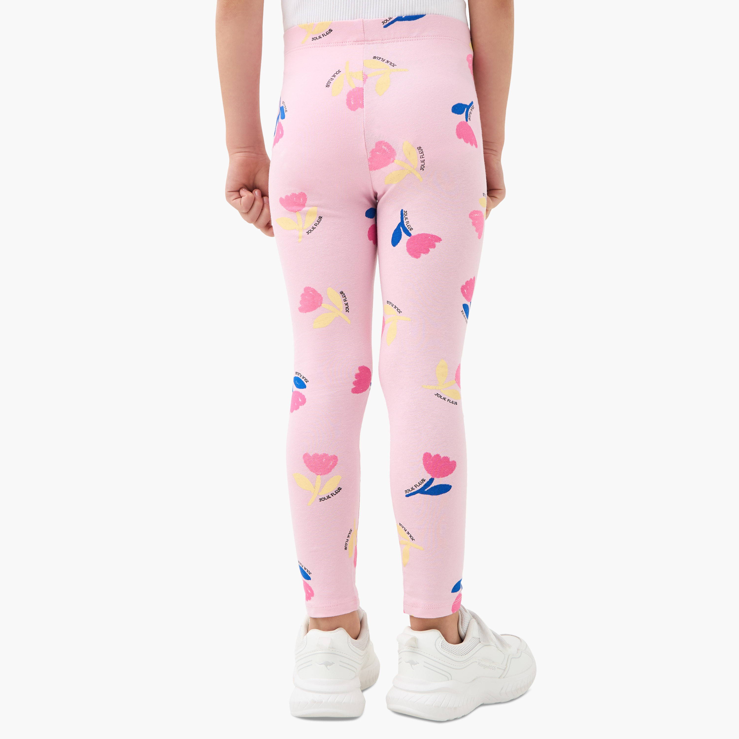 بنطلون لقينز بطبعات زهرية من جونيورز - قطعتين-baby-girls-clothing-bottoms-leggings-image-4