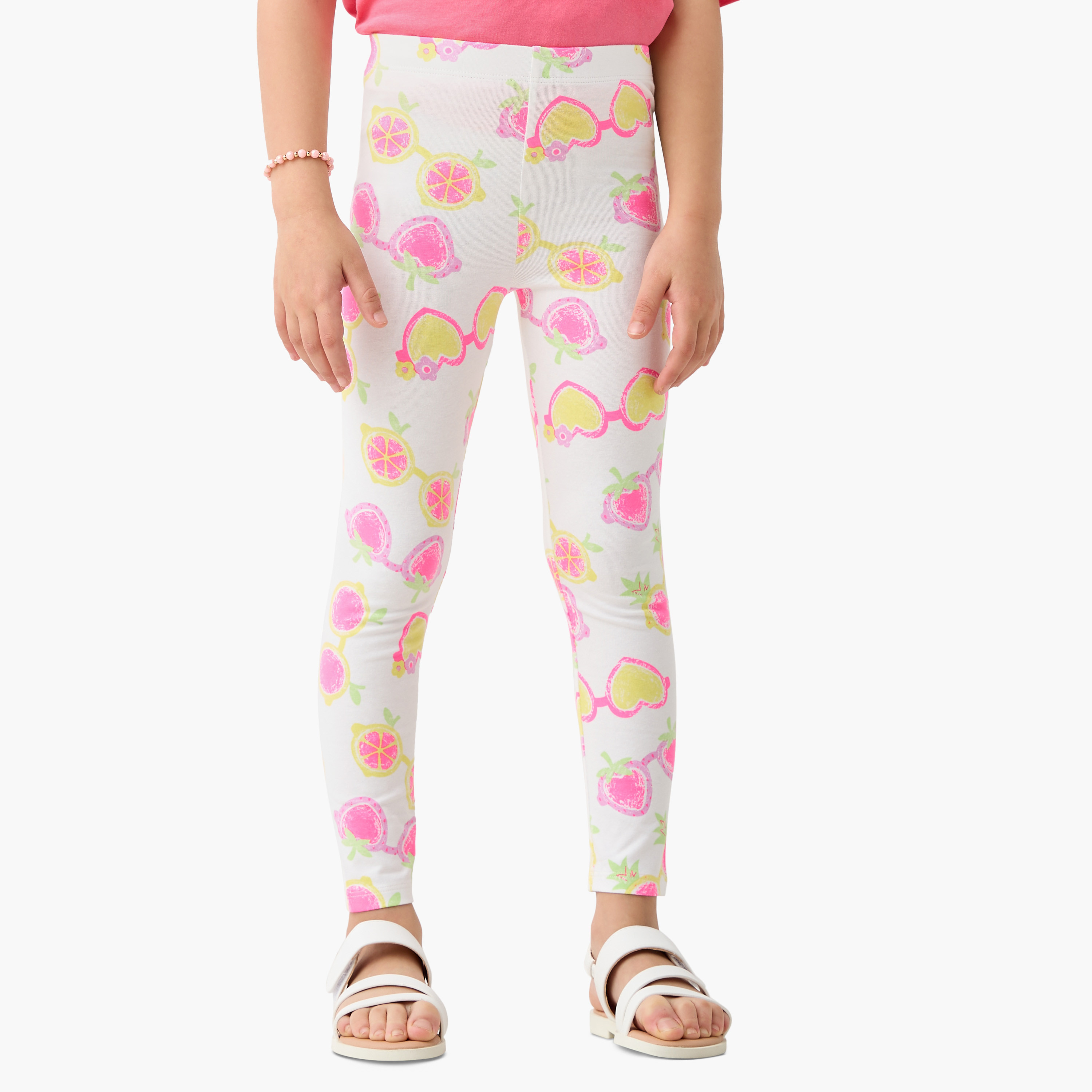 Juniors All-Over Print Leggings with Elasticated Waistband-girls-clothing-bottoms-leggings-image-1