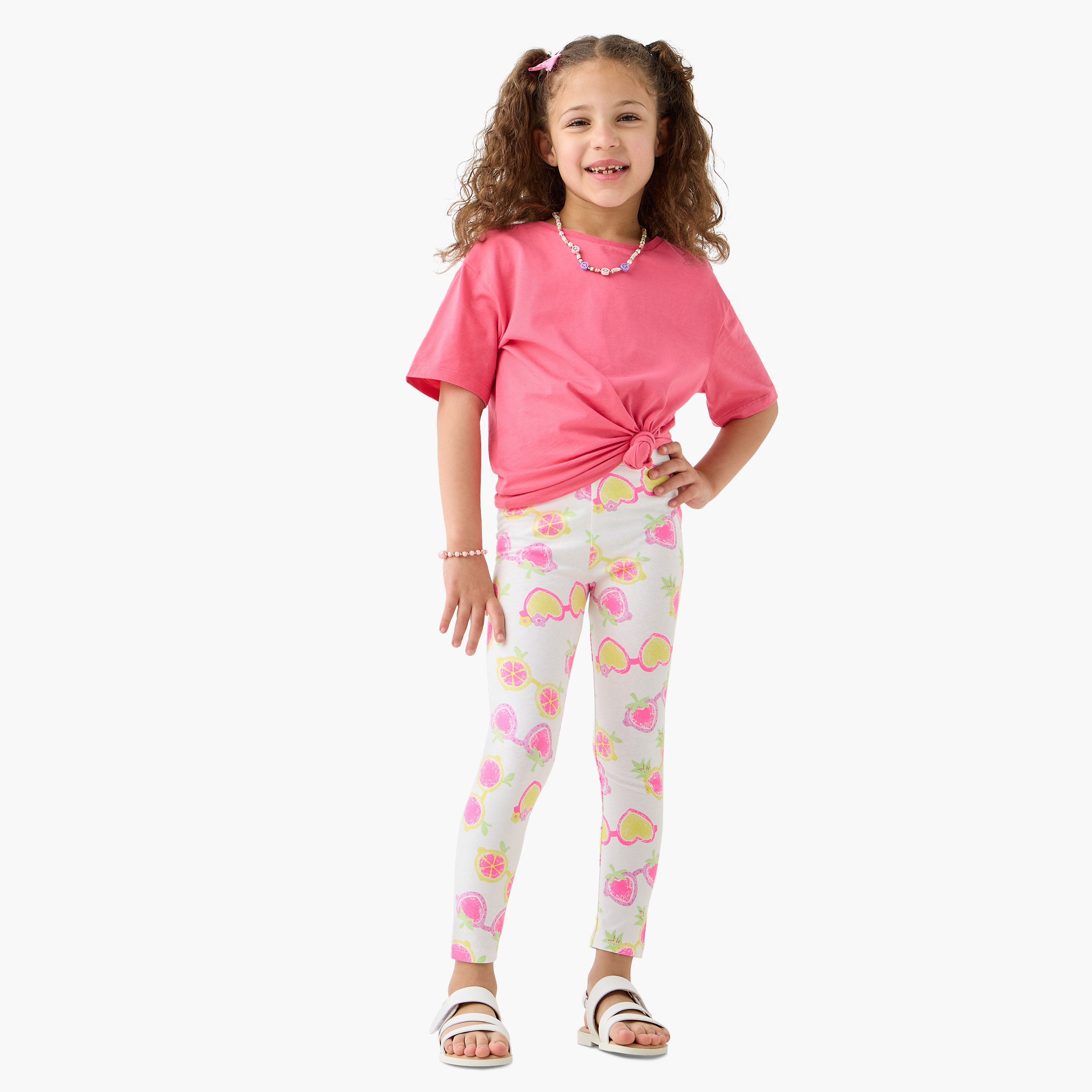 Juniors All-Over Print Leggings with Elasticated Waistband-girls-clothing-bottoms-leggings-image-2