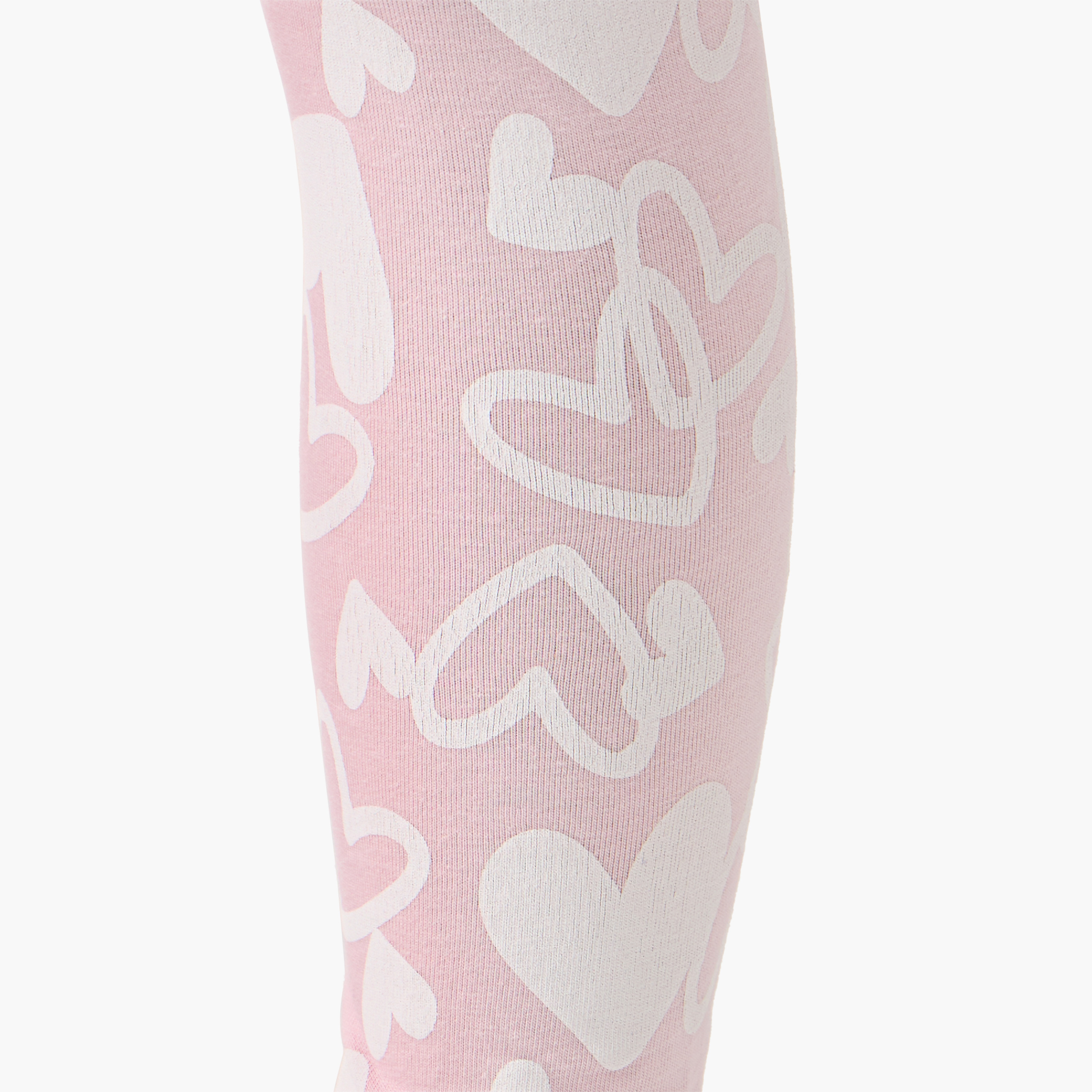 Juniors All-Over Heart Print Leggings with Elasticated Waistband-baby-girls-clothing-bottoms-leggings-image-5