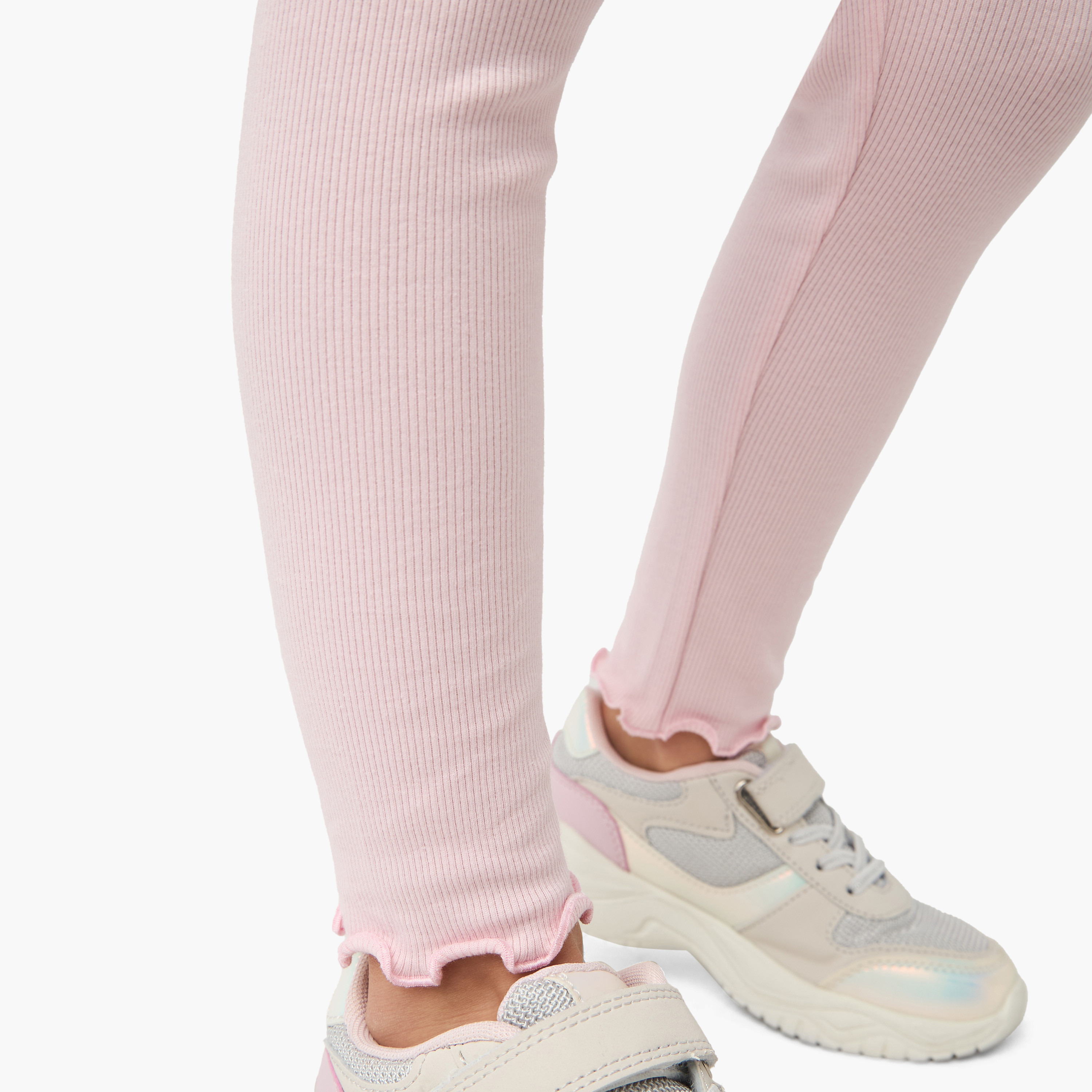 Juniors Ribbed Leggings with Lettuce Hem-baby-girls-clothing-bottoms-leggings-image-4