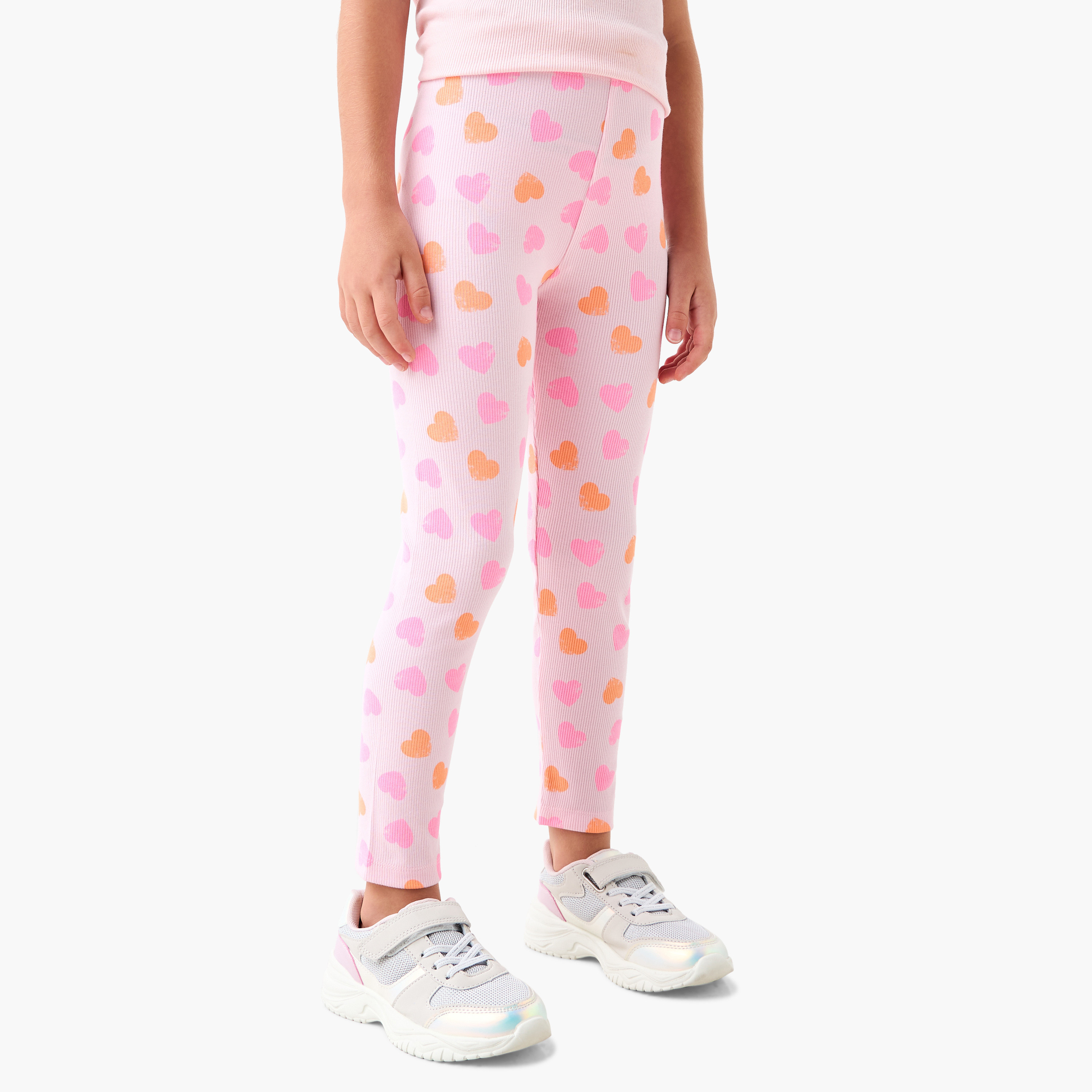 بنطلون ليقنز بطبعات قلب من جونيورز-baby-girls-clothing-bottoms-leggings-image-1