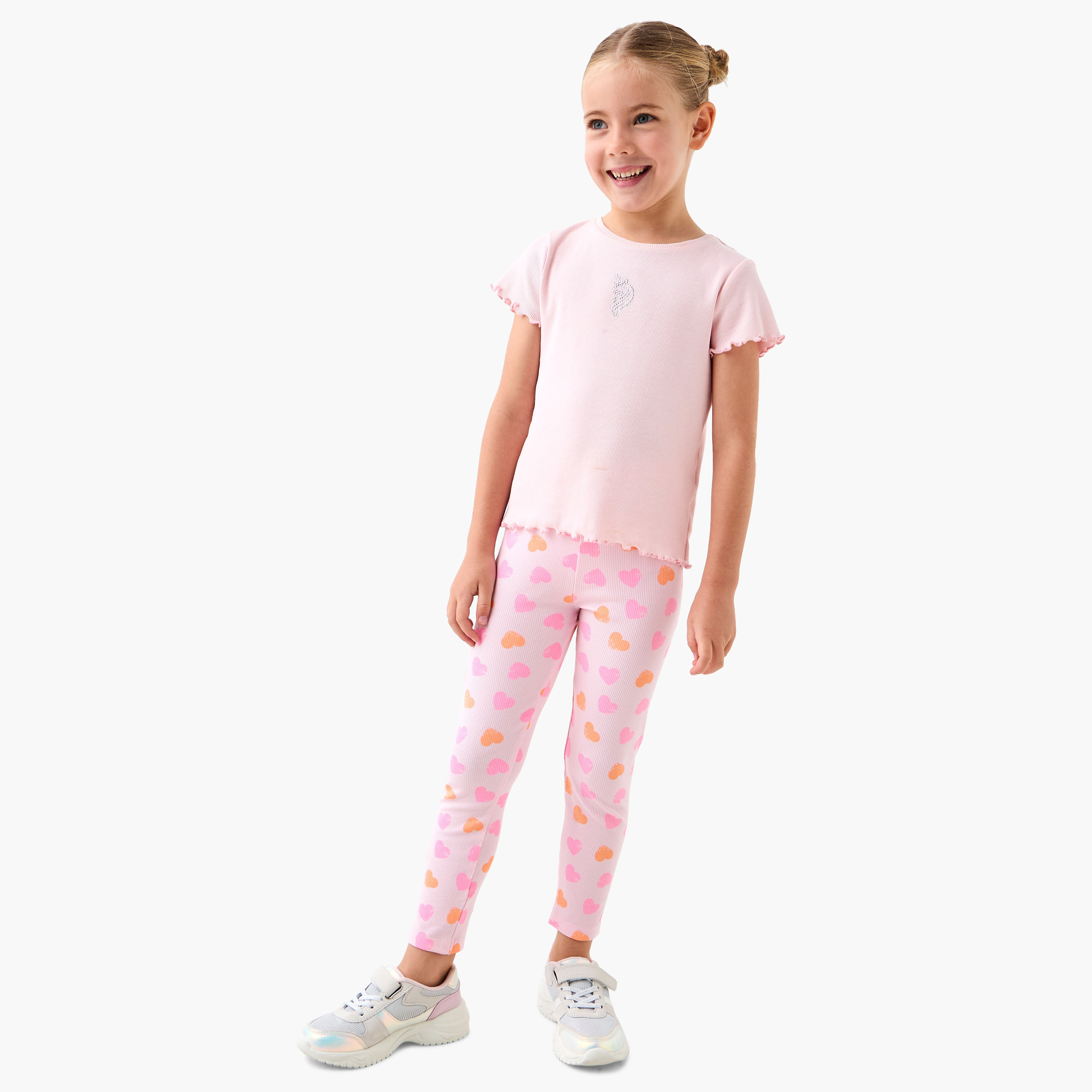بنطلون ليقنز بطبعات قلب من جونيورز-baby-girls-clothing-bottoms-leggings-image-2