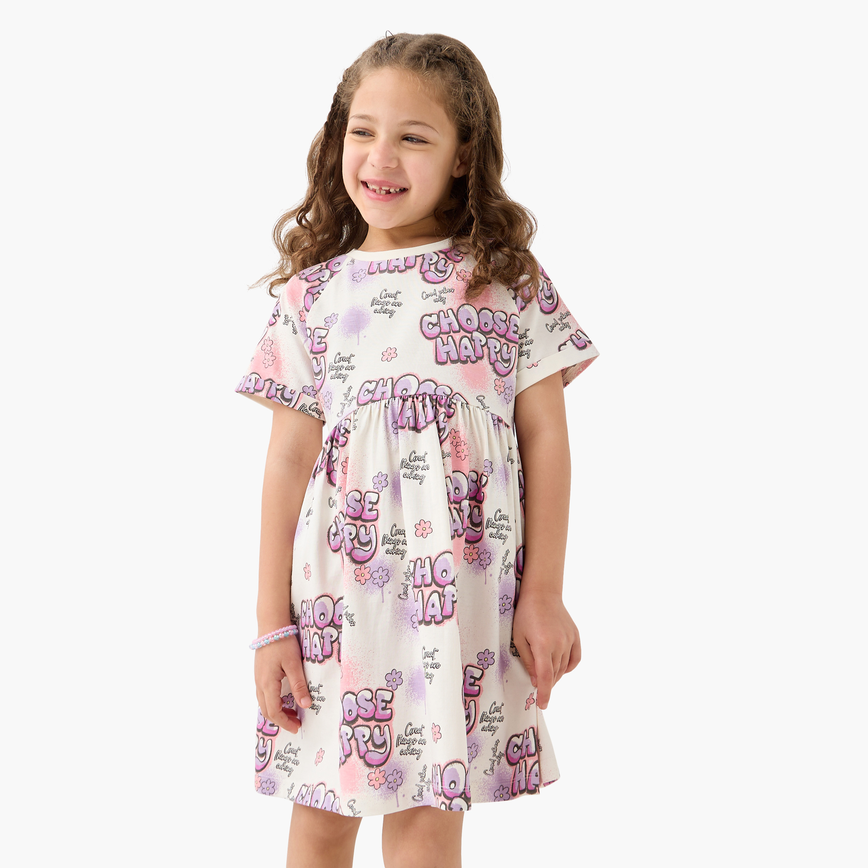 فستان بياقة مستديرة وأكمام قصيرة وطبعات من جونيورز-girls-clothing-dressesandjumpsuits-image-1