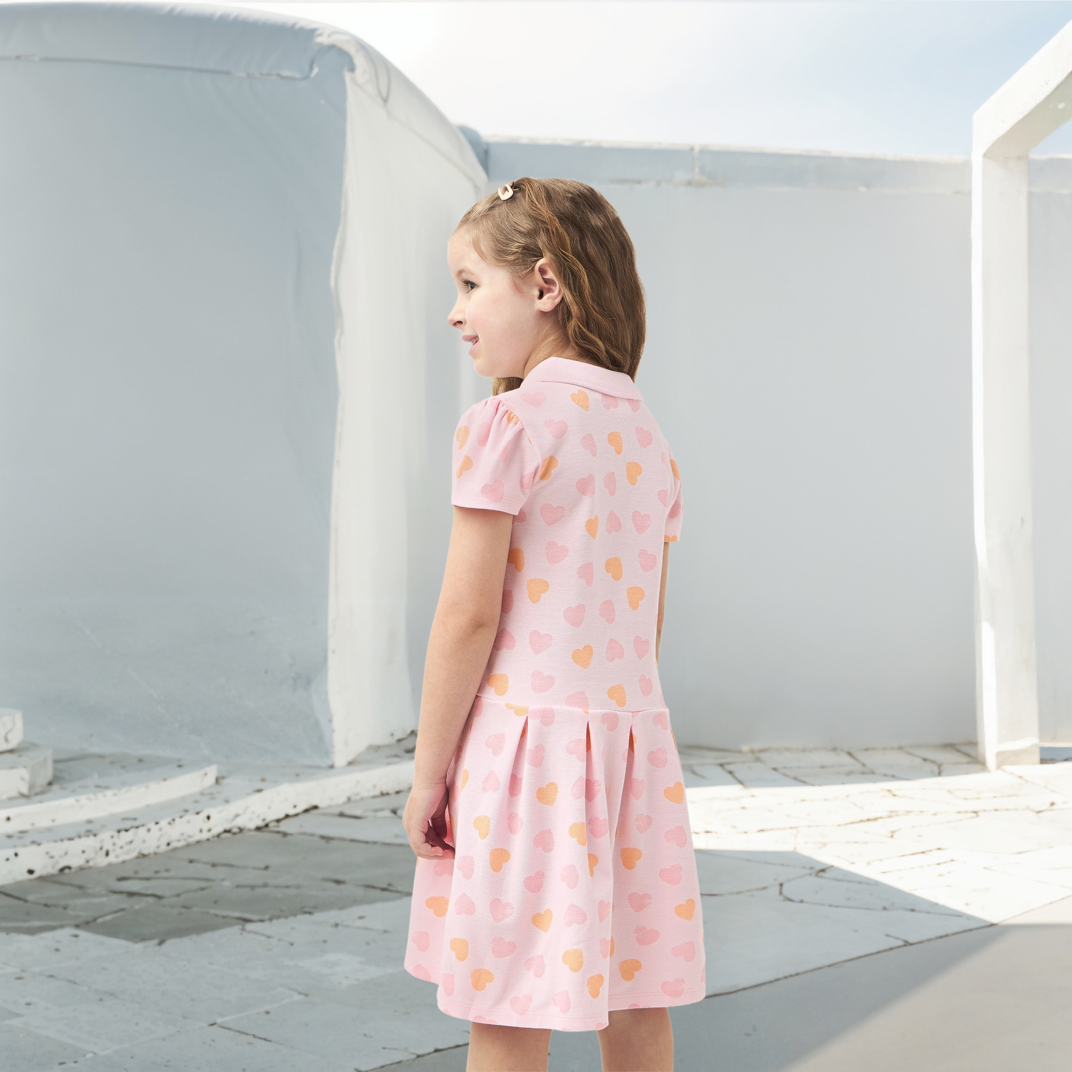 Juniors Floral Printed Polo Dress with Short Sleeves-girls-clothing-dressesandjumpsuits-image-3