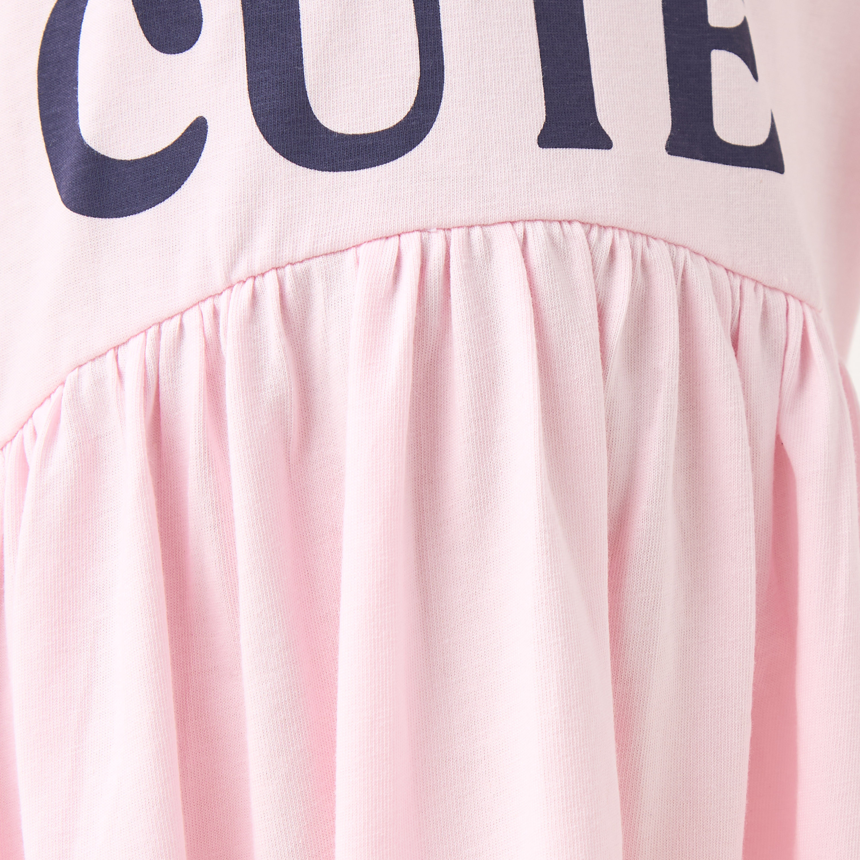 Juniors Embellished Print A-Line Dress with Raglan Sleeves-girls-clothing-dressesandjumpsuits-image-5